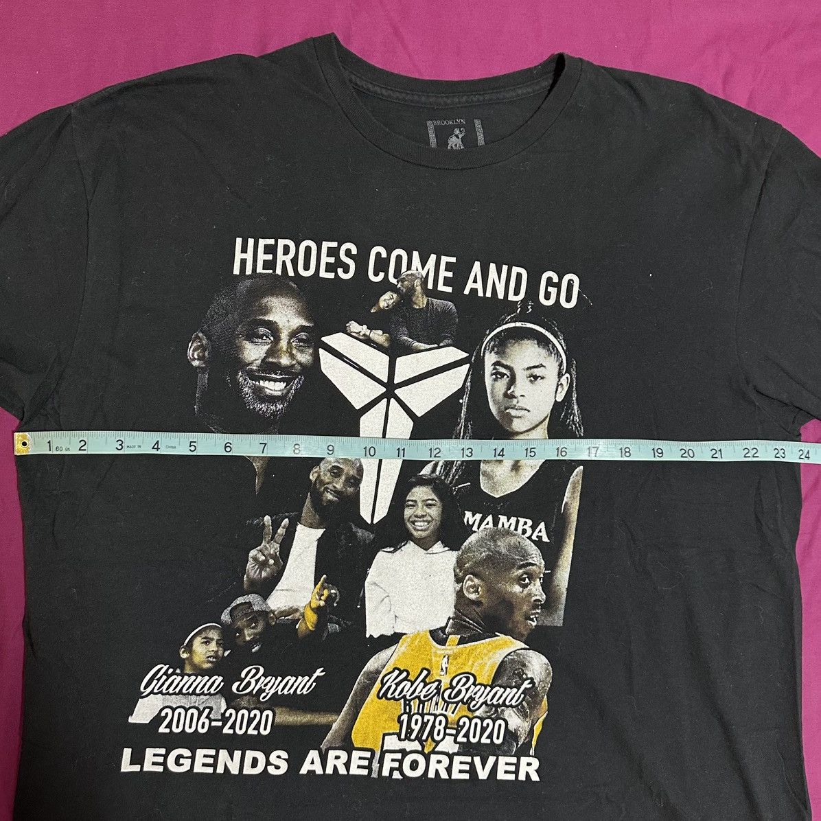 Vintage Kobe Bryant Gigi Memorial T Shirt Size US XL / EU 56 / 4 - 7 Thumbnail