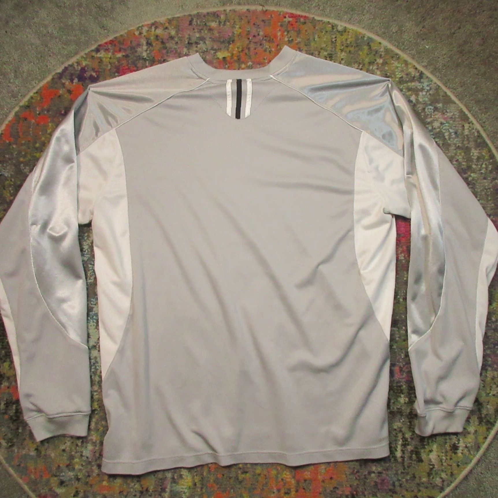 Adidas VINTAGE adidas Sweatshirt Mens 2XLT Gray Silver Shimmer VTG Y2K Pullover Crew Climalite Size US XXL / EU 58 / 5 - 2 Thumbnail