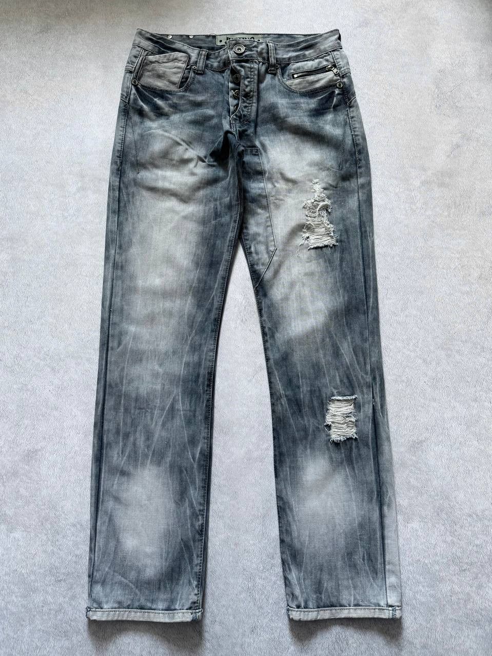 Japanese Brand Justing Die Washed Distressed Denim Faded Pants Size US 34 / EU 50 - 5 Thumbnail