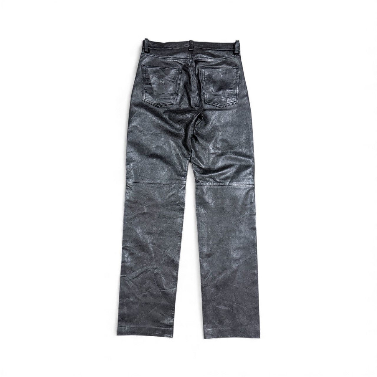 Kadoya Vtg🔥Les Vis A Bois Black Leather Bikers Pants Size US 32 / EU 48 - 2 Thumbnail