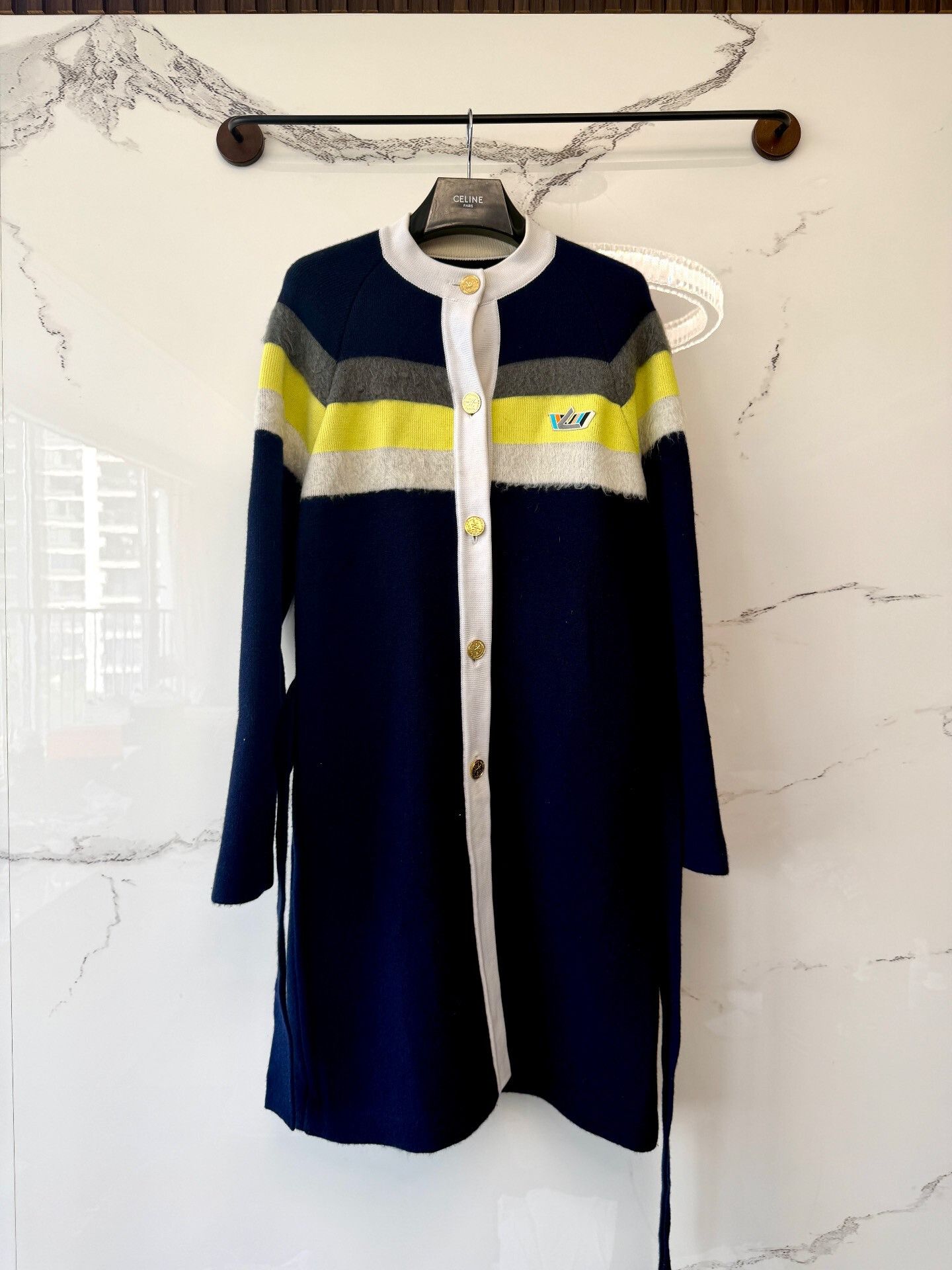 Japanese Brand long navy wool cardigan coat Size S / US 4 / IT 40 - 1 Thumbnail