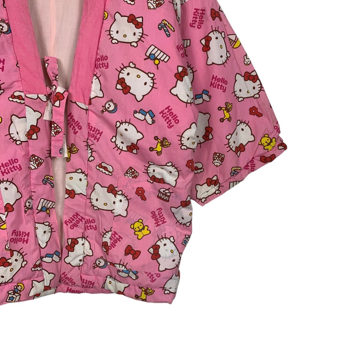 Japanese Brand Vintage HELLO KITTY Fullprint Pink Kimono Jacket #2820-C127 Size M / US 6-8 / IT 42-44 - 6 Thumbnail