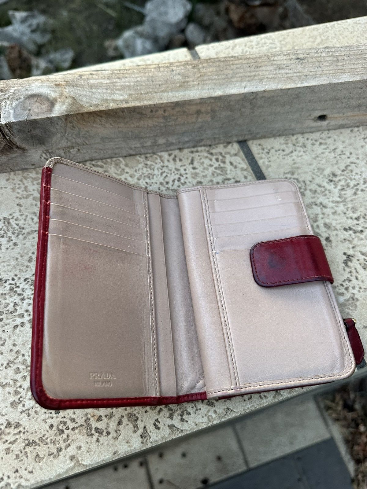Prada Prada Wallet Leather Cherry Size ONE SIZE - 7 Thumbnail