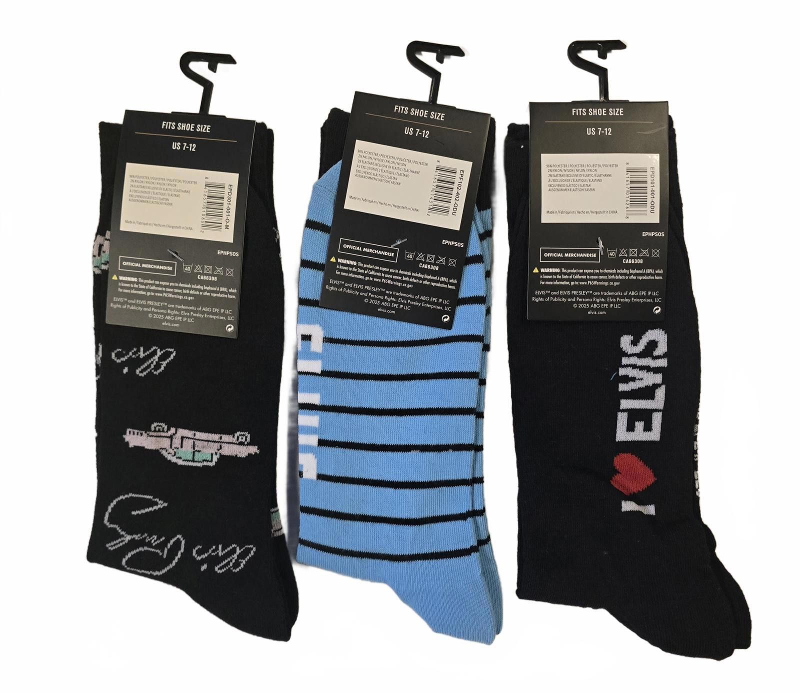 Designer Elvis Presley Fun Socks Trio - Official Merchandise Size ONE SIZE - 2 Thumbnail