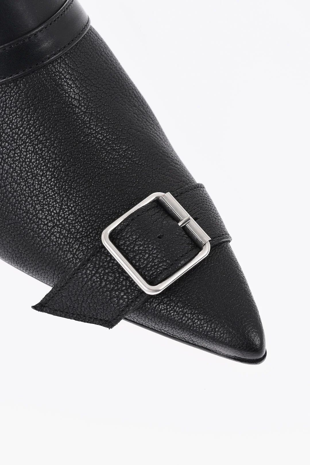 Maison Margiela og1mm0426 Hammered Leather Mules in Black Size US 8.5 / IT 38.5 - 4 Thumbnail