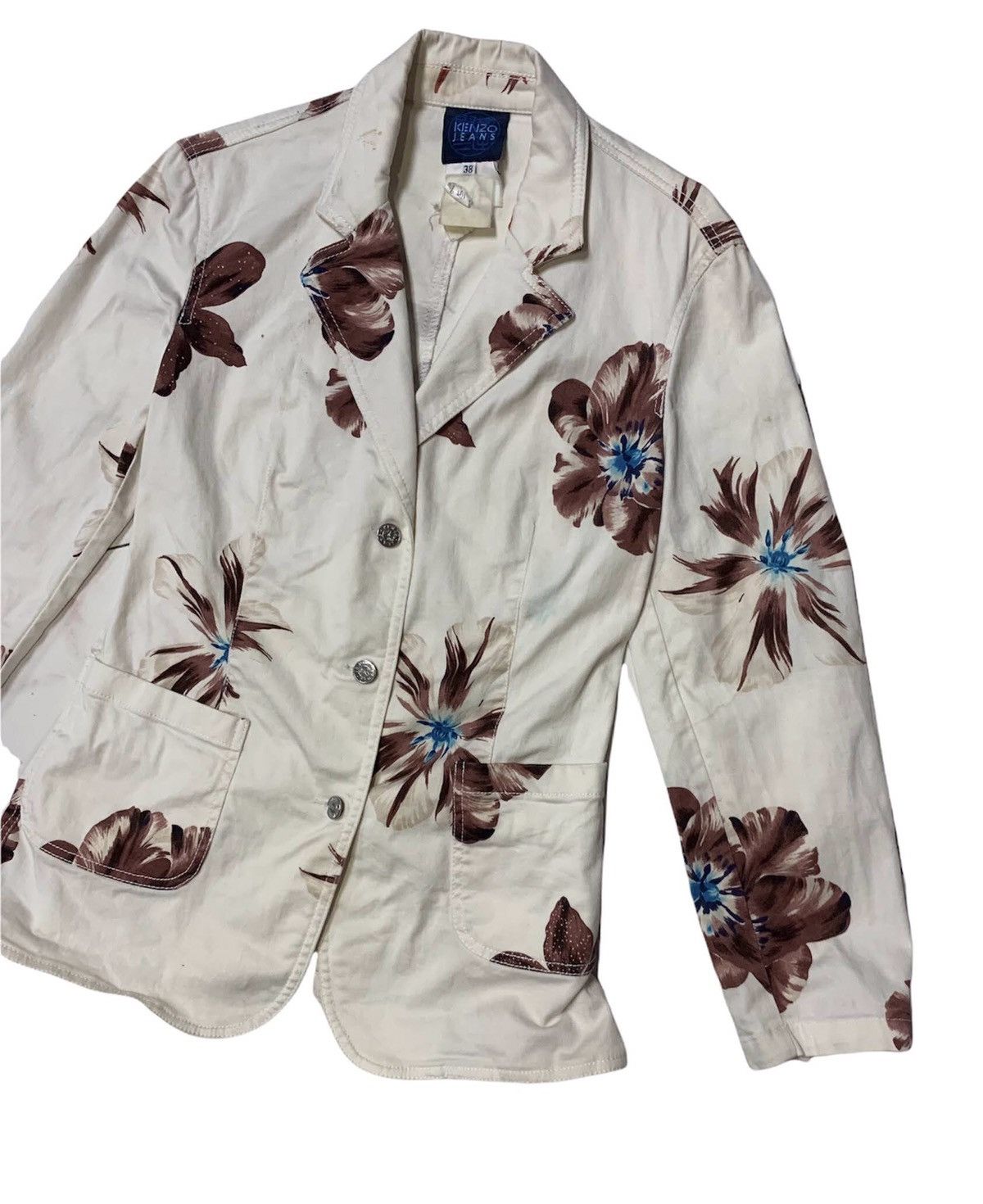 Kenzo × Vintage STEAL💥 VTG Kenzo Floral Art Blazer for Women Size M / US 6-8 / IT 42-44 - 4 Thumbnail