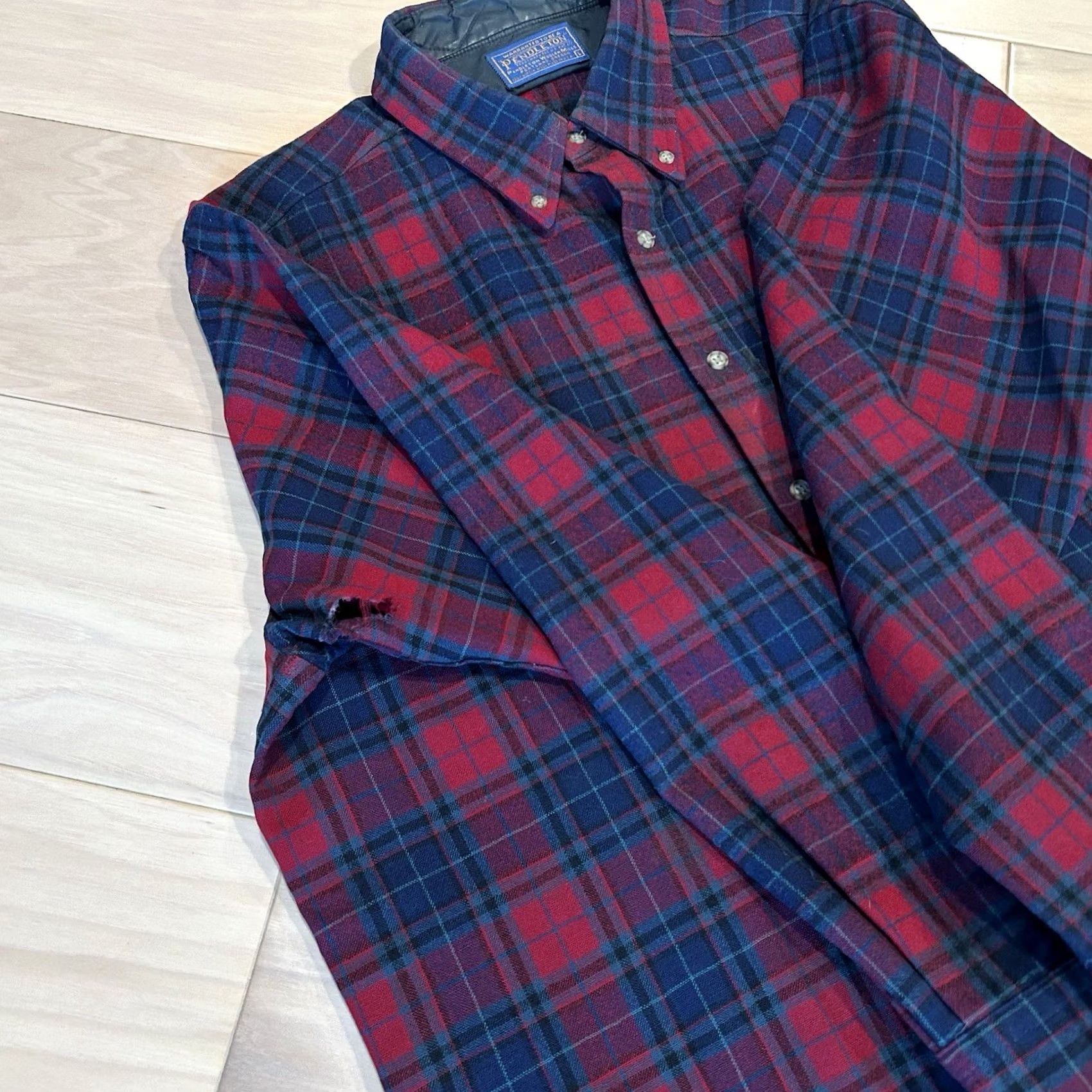 Pendleton Vintage Pendleton Button Up Plaid Shirt - Mens Large Red & Blue Size US L / EU 52-54 / 3 - 8 Thumbnail
