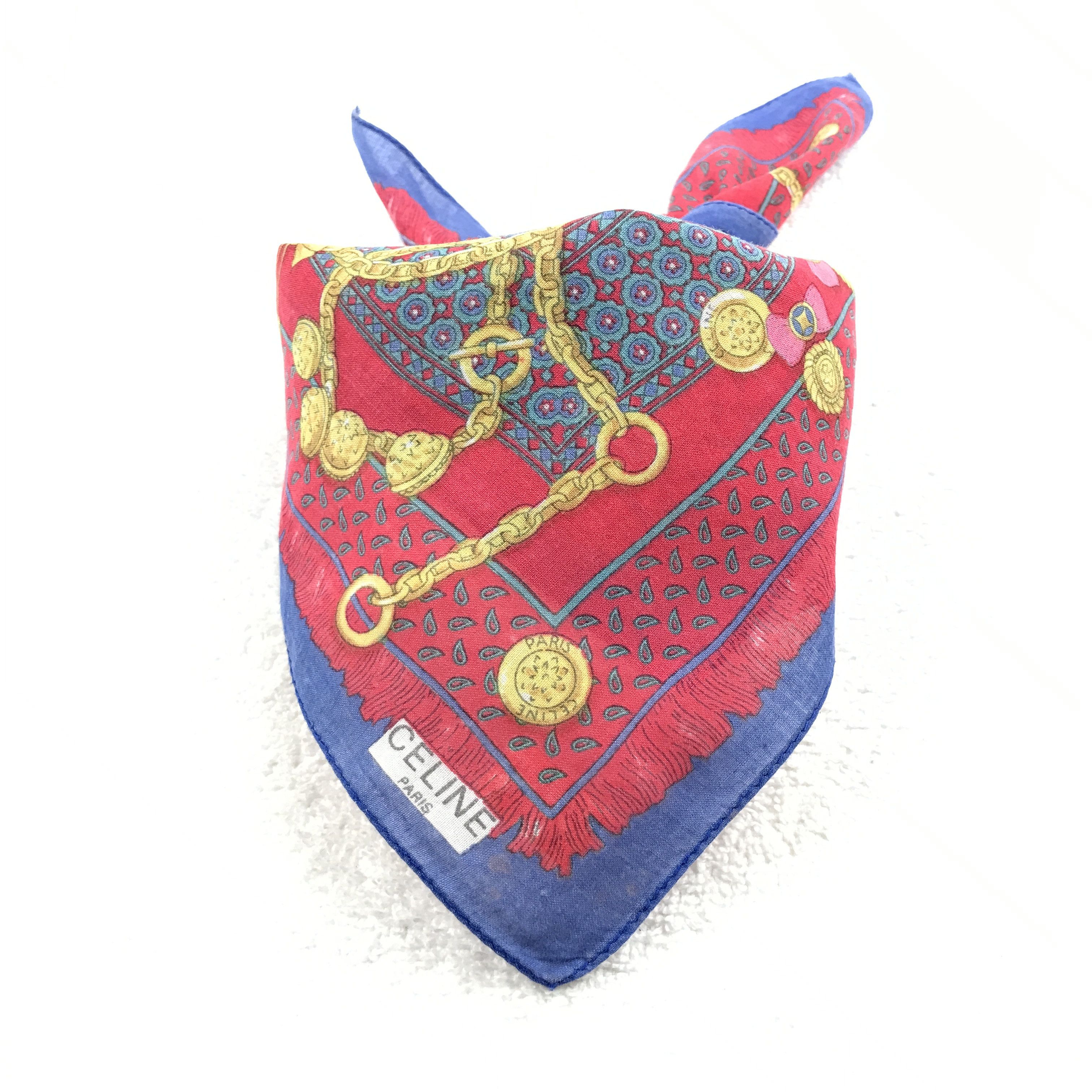 Celine × Vintage Vintage Celine Bandana Neckerchief Handkerchief Size ONE SIZE - 4 Thumbnail