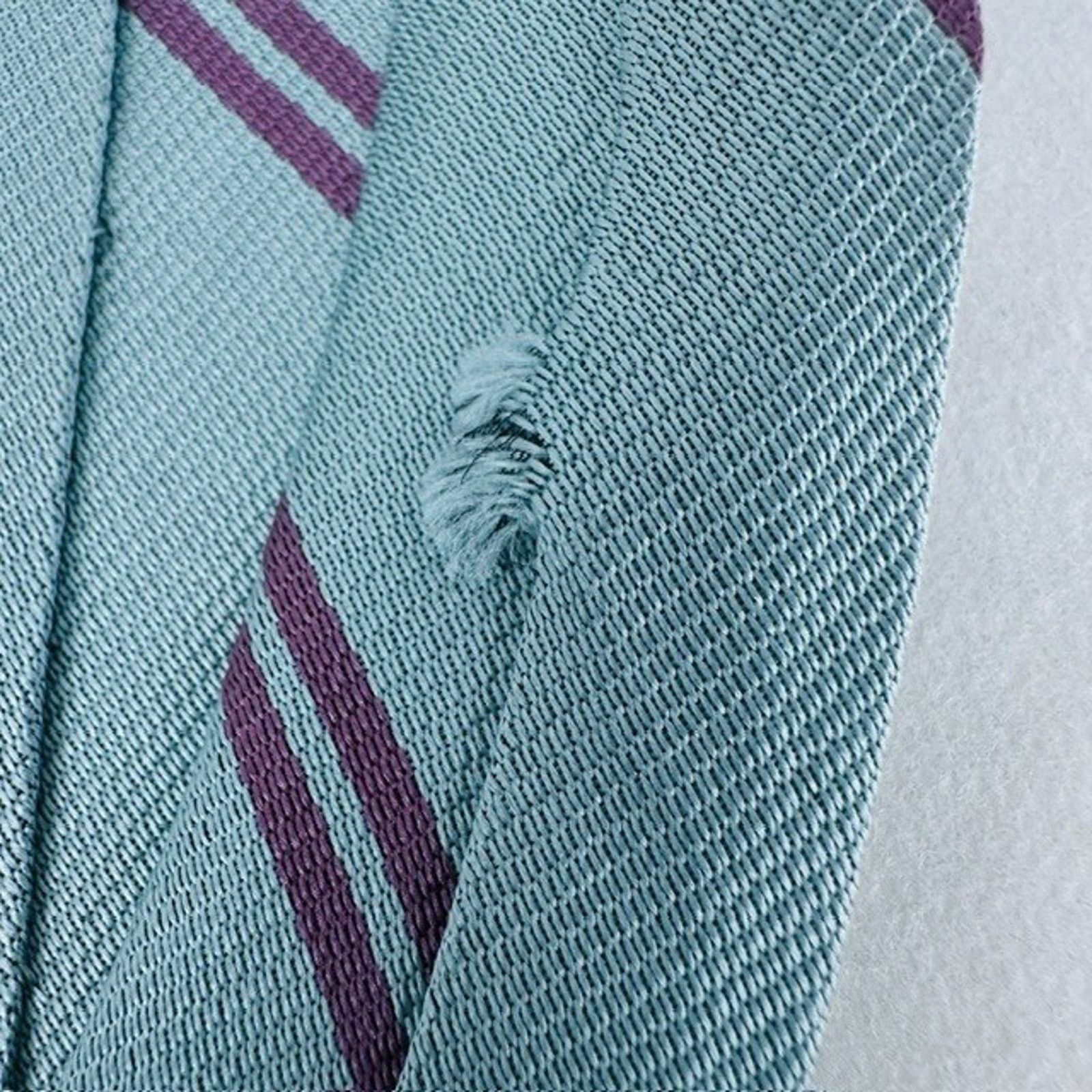 Other Tattersall tie Blue Striped 55" Silk Preppy Grandpacore VTG Size ONE SIZE - 5 Thumbnail