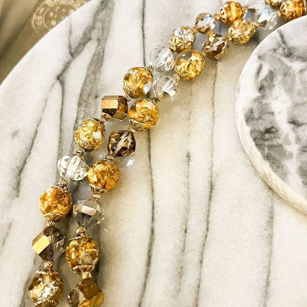 Vintage Vintage Signed Vendome Necklace Gold Foil Bead ed Size ONE SIZE - 3 Thumbnail