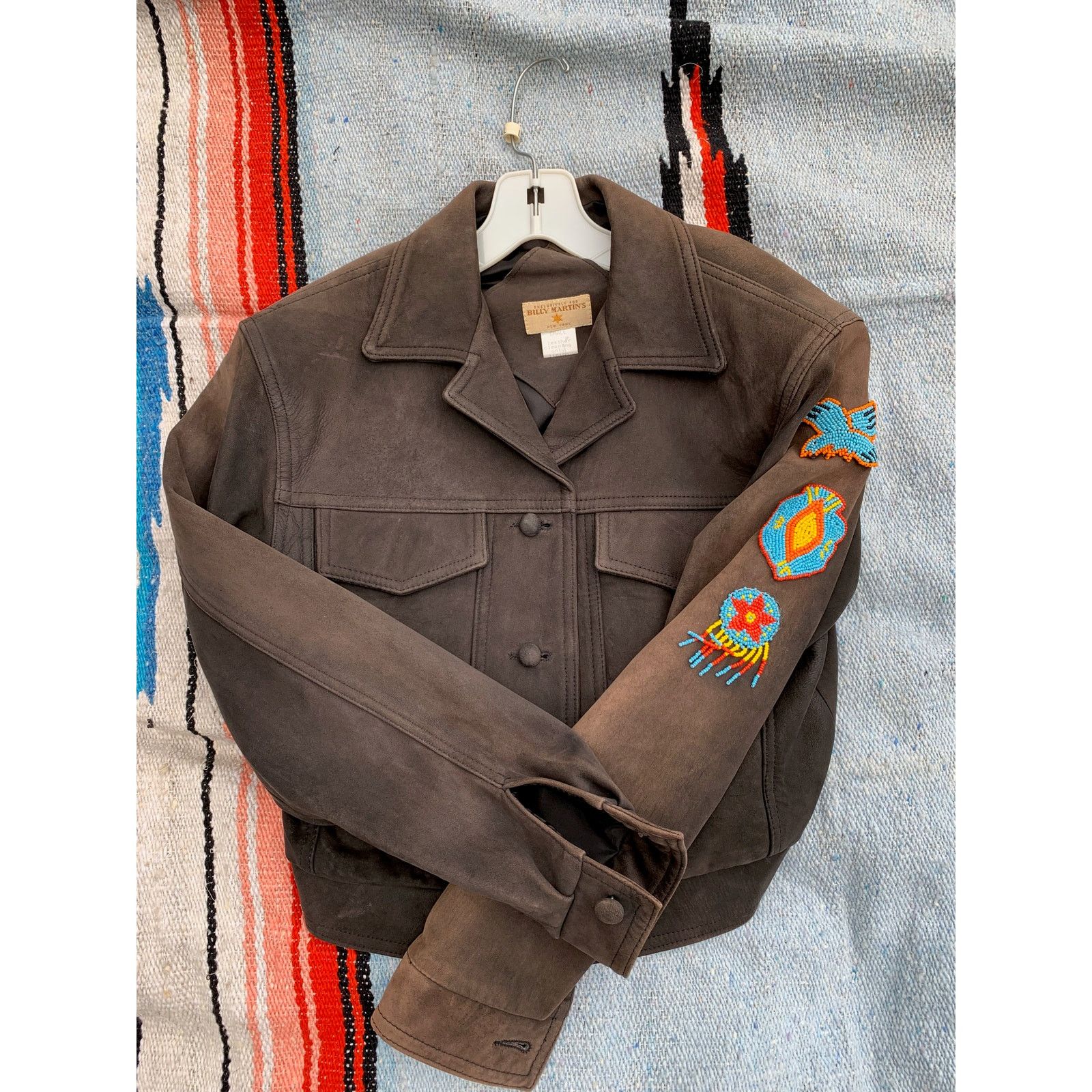 Other VINTAGE BILLY MARTIN LEATHER BOMBER JACKET BEADED PATCHES Size S / US 4 / IT 40 - 1 Thumbnail