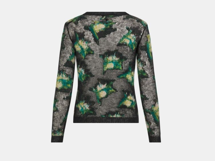 Dior o1w1db11124 Blurred Flowers Motif Cashmere Sweater Size L / US 10 / IT 46 - 2 Thumbnail