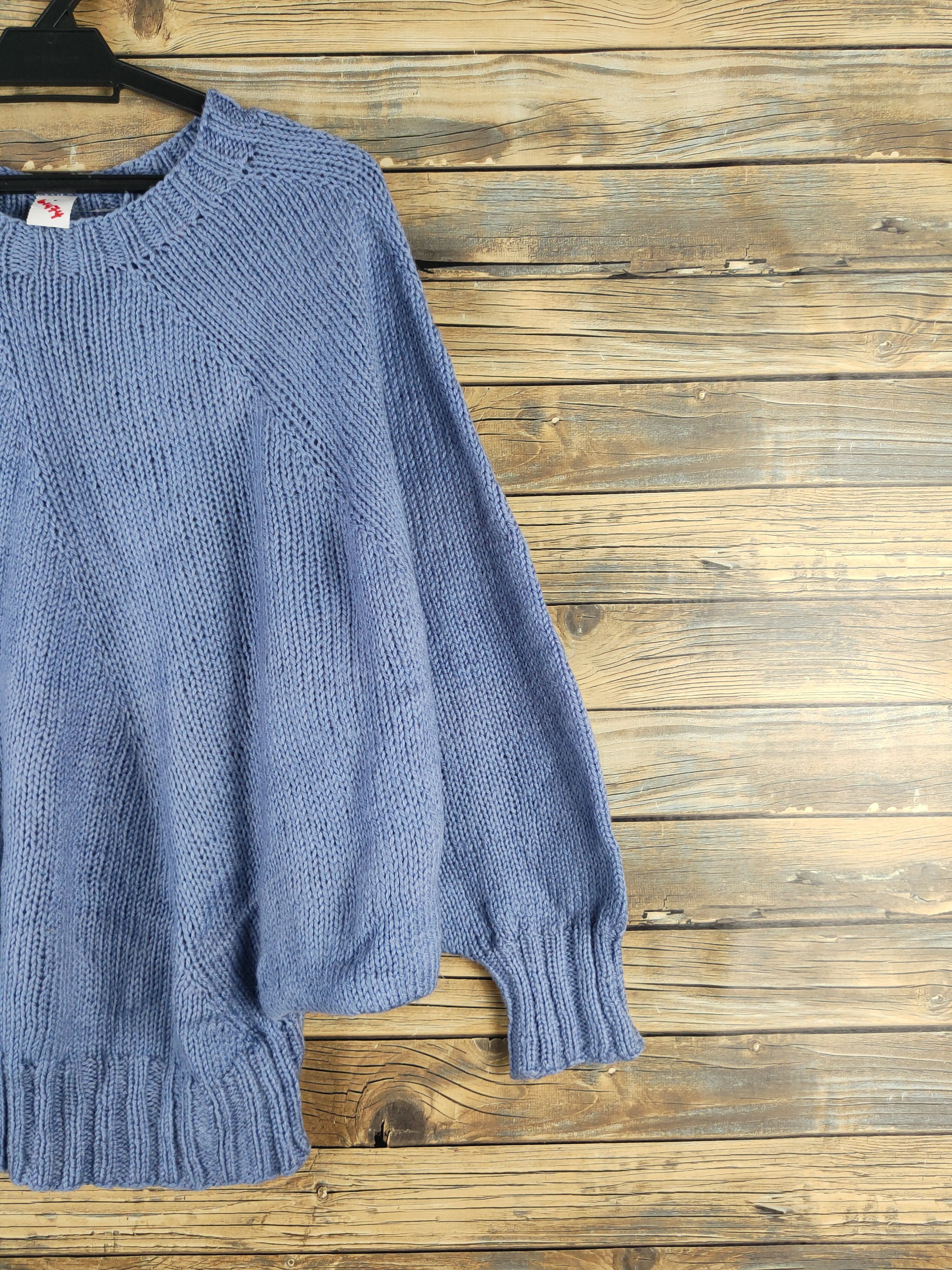 Homespun Knitwear × Japanese Brand × Vintage Japanese Brand Blue Knitwear Sweatshirts #W1474 Size L / US 10 / IT 46 - 5 Thumbnail
