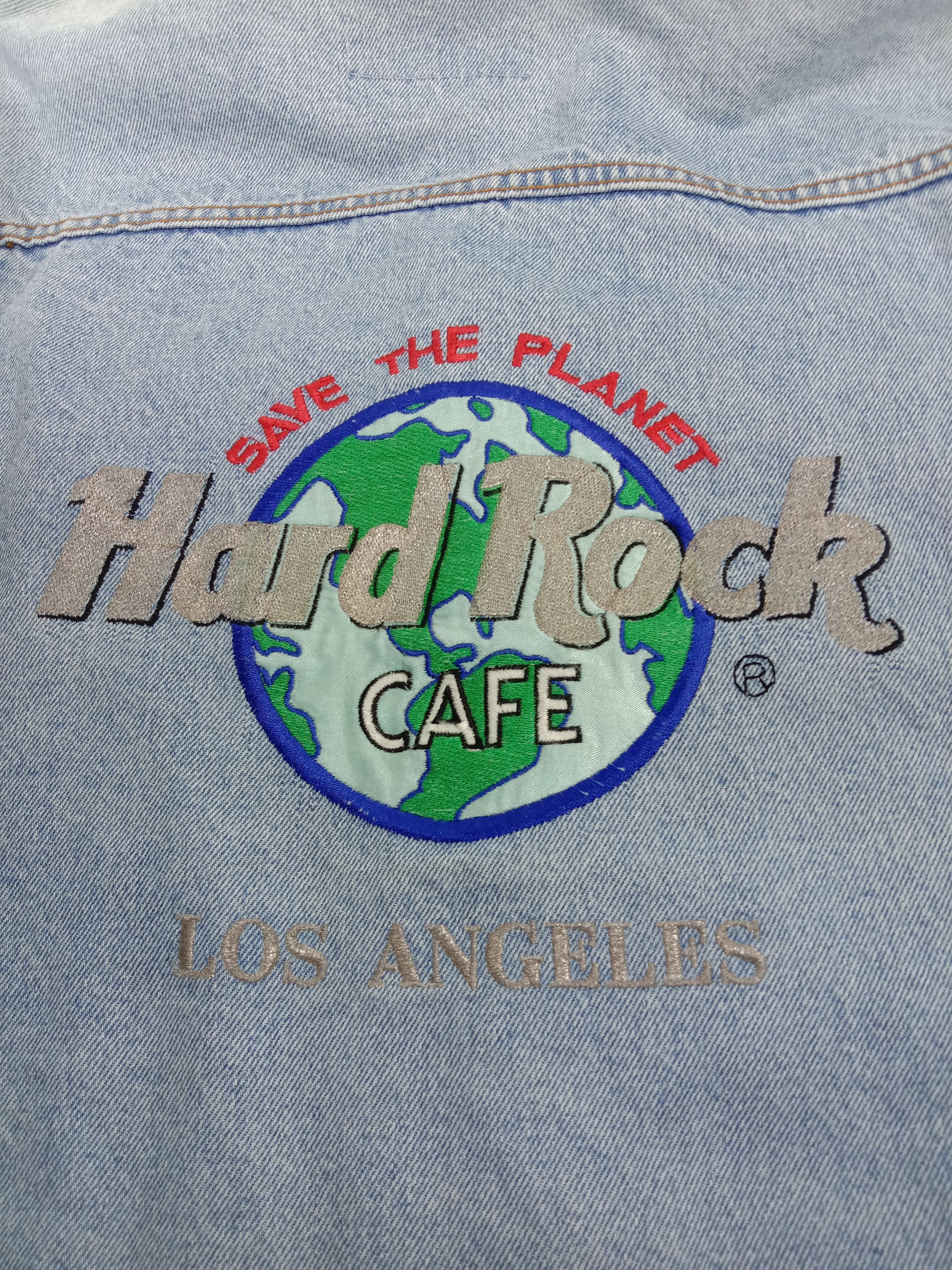 Hard Rock Cafe Vintage Hard Rock Cafe Los Angeles Distressed Denim Jacket Size US L / EU 52-54 / 3 - 8 Thumbnail