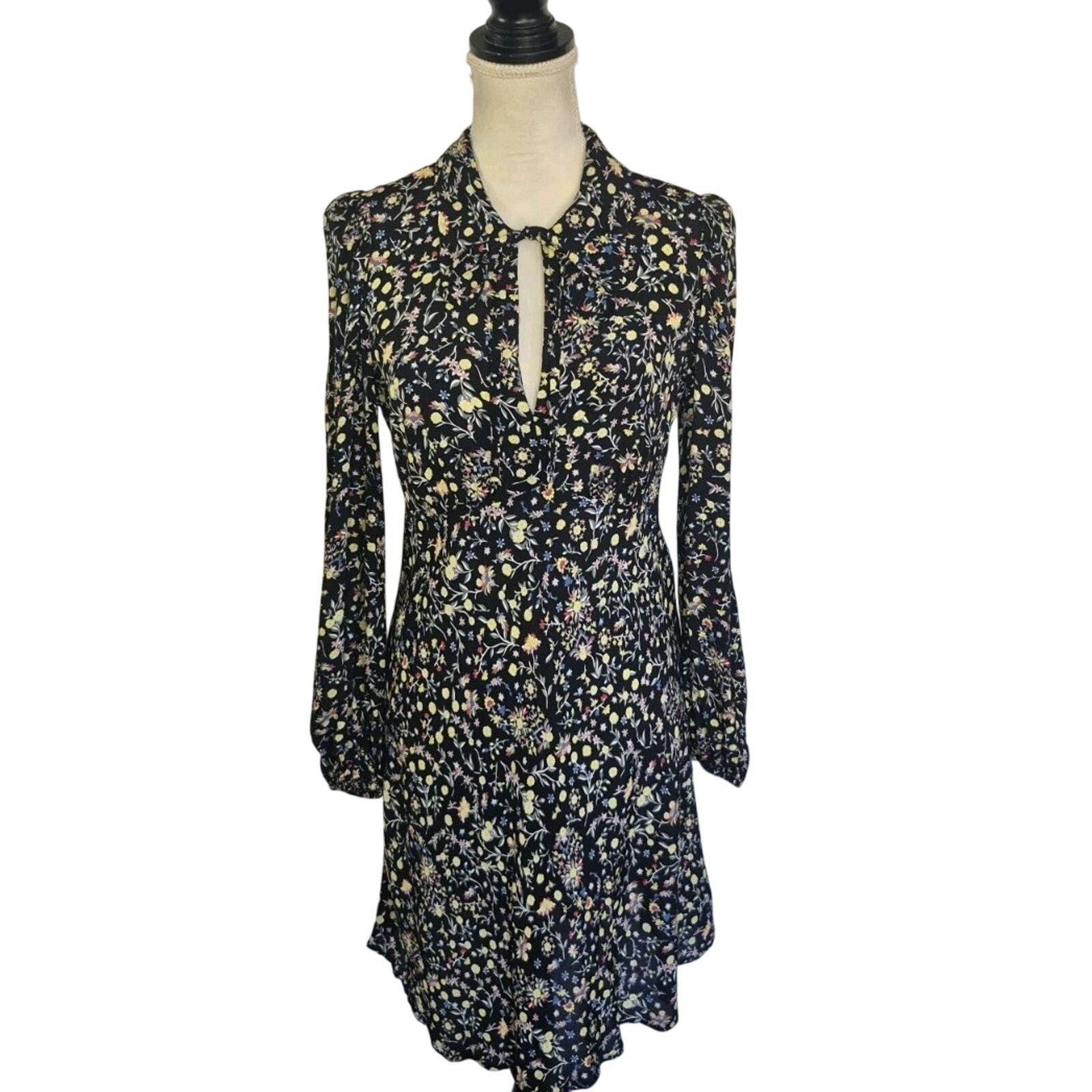 Boden New Boden Women's Tie Neck Black Fit Flare Dress US 4R Size S / US 4 / IT 40 - 3 Thumbnail
