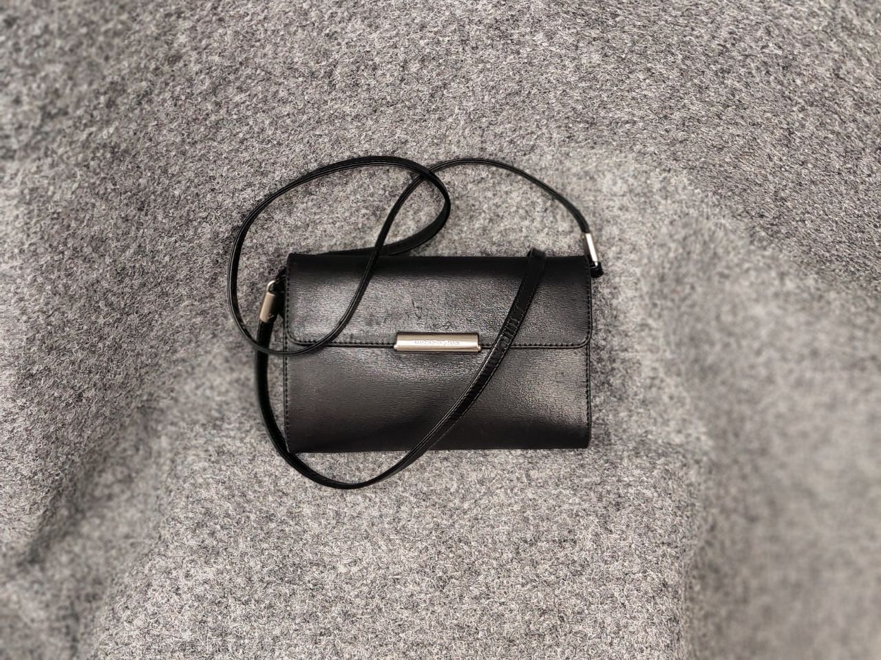 Designer Mandarina Duck Mini Leather Black Messenger Shoulder Bag, Women's