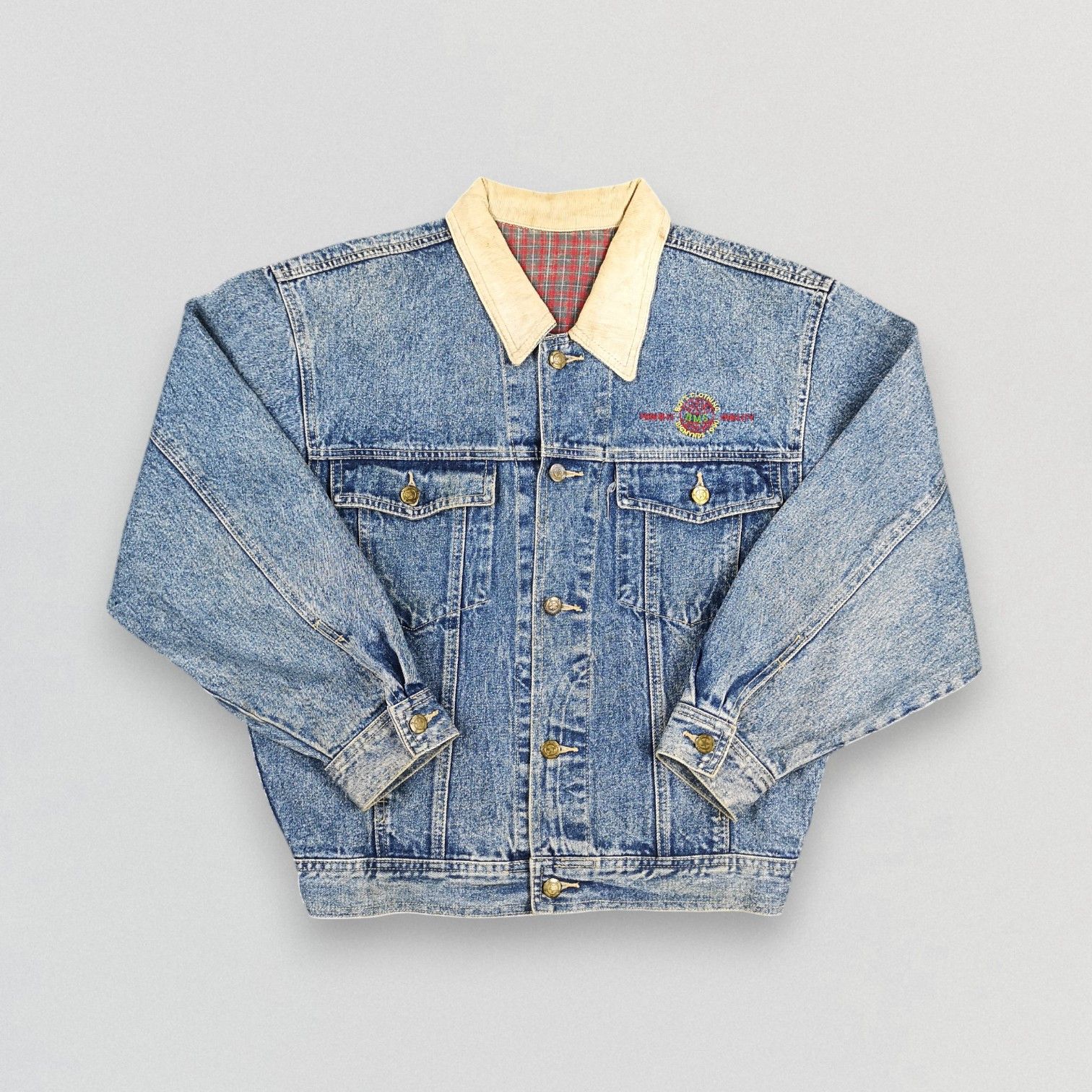 Vintage Japanese Brand BMS Stone Washed Denim Trucker Jacket Size US M / EU 48-50 / 2 - 1 Thumbnail