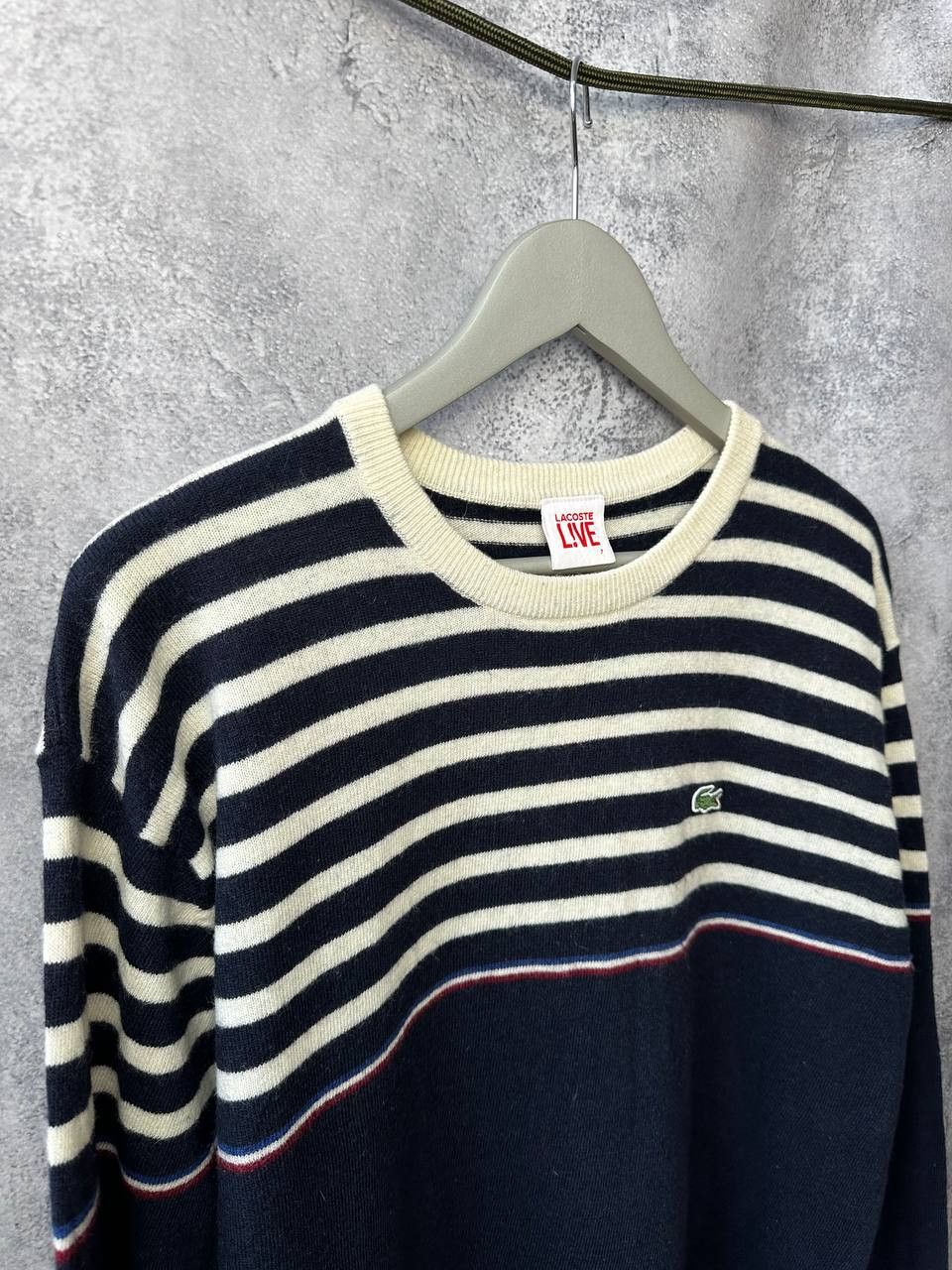 Lacoste Lacoste Live 7 Wool Knit Striped Vintage Sweater Crew Neck Size US XXL / EU 58 / 5 - 4 Thumbnail