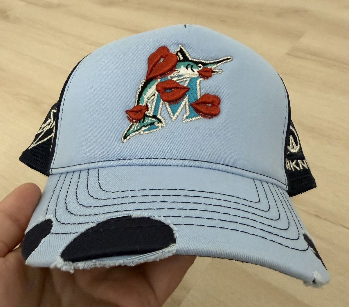 LaRopa LaRopa x UNKNWN Miami Marlins Exclusive Trucker Hat Blue Size ONE SIZE - 11 Thumbnail