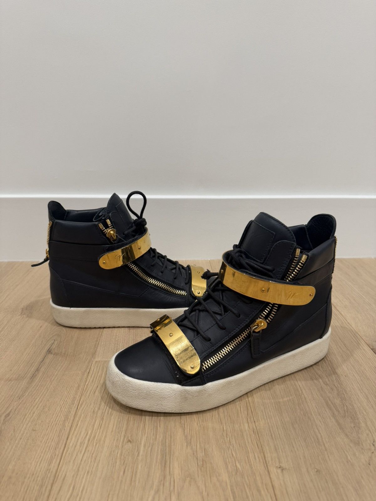 Giuseppe Zanotti Giuseppe Zanotti Dark Blue High Top Double Zipper Size US 10 / EU 43 - 5 Thumbnail