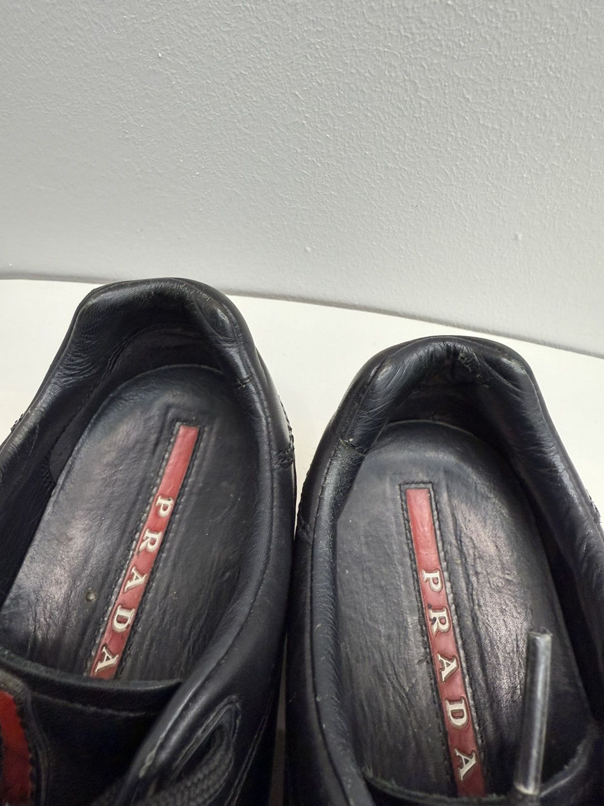 Prada Vintage Prada Red Label Black Leather Sneakers Size US 8 / IT 38 - 6 Thumbnail