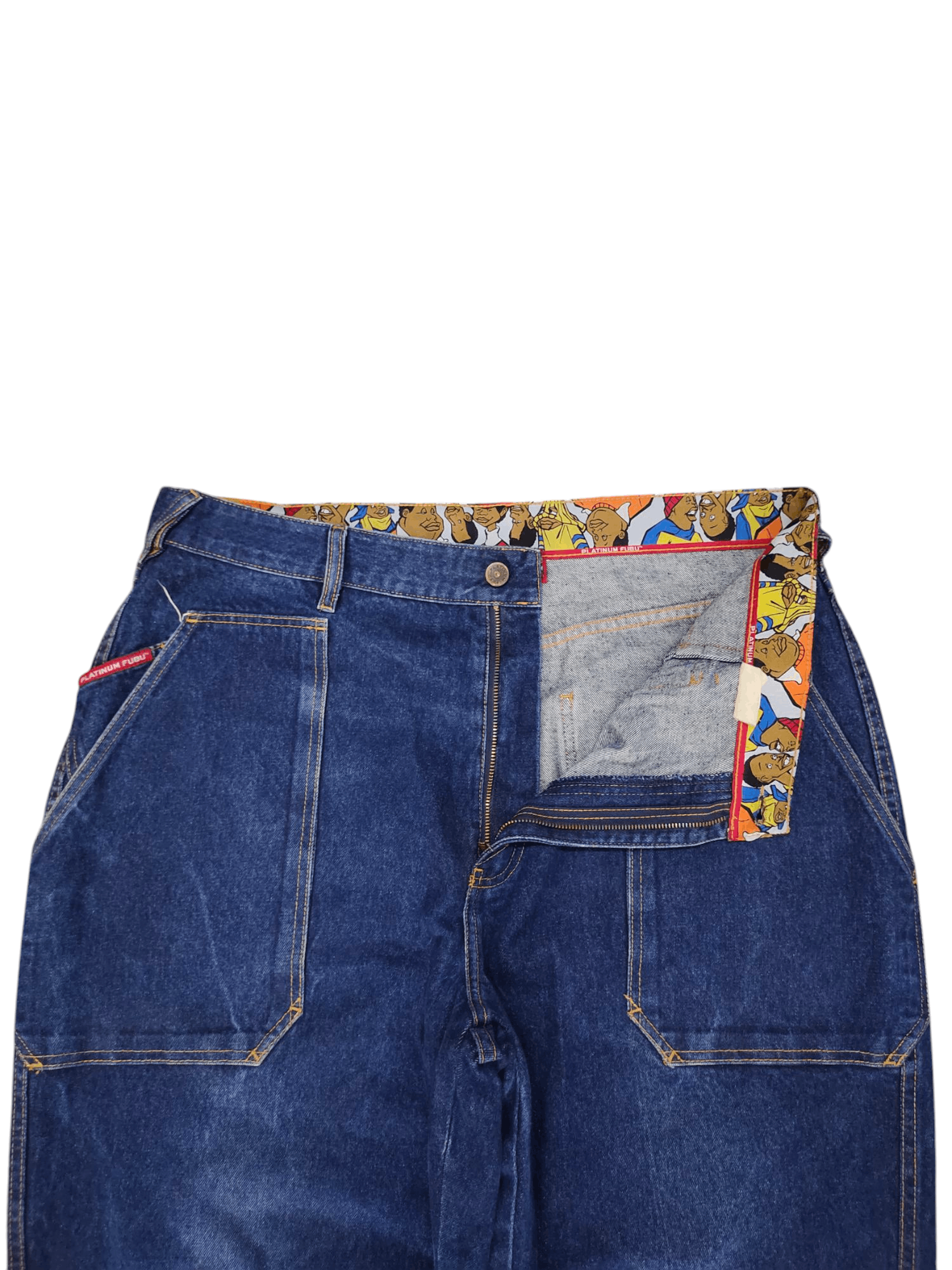 Fubu Baggy Jeans Fubu Fat Albert Embroidered Denim Wide Leg Size US 39 - 10 Thumbnail
