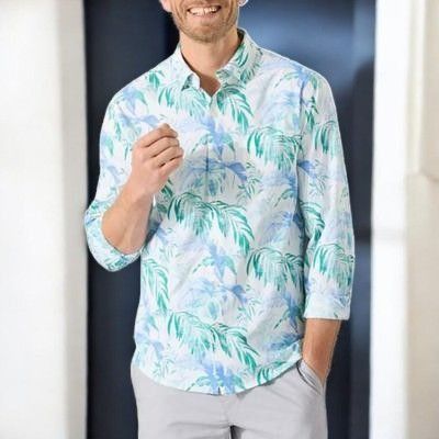 Tommy Bahama Tommy Bahama Men Siesta Key Floating Leaf Print Shirt NEW XL Size US XL / EU 56 / 4 - 6 Thumbnail