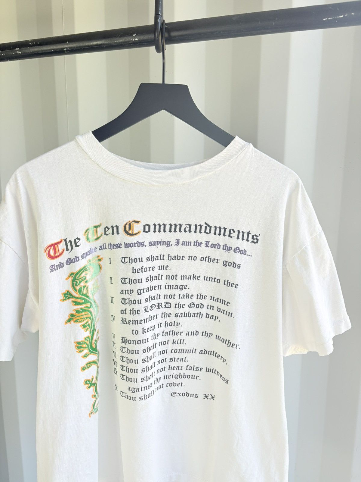 Vintage Vintage Ten Commandment Shirt Faded Distressed Grunge Jesus Size US XL / EU 56 / 4 - 3 Thumbnail