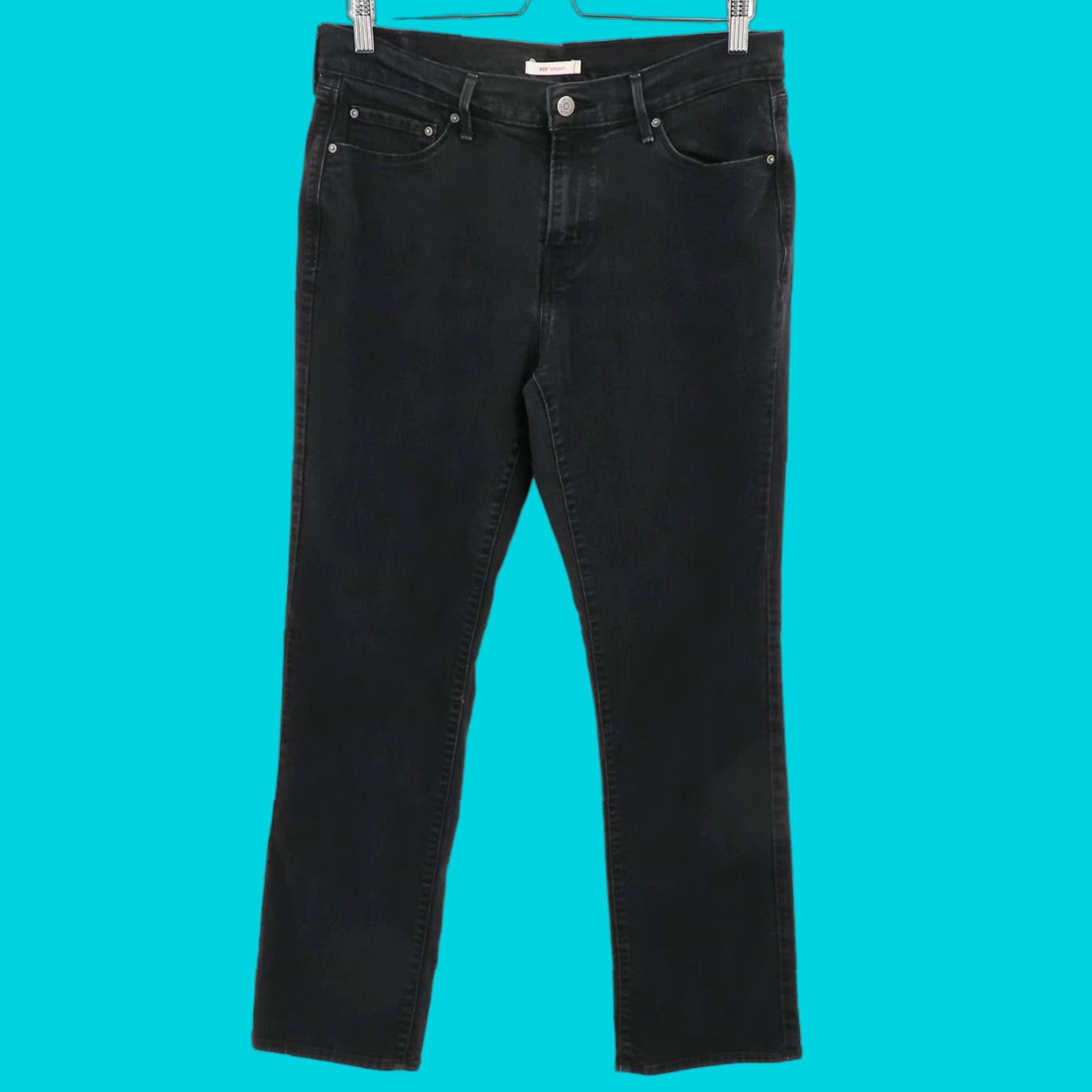 Levi's Levi's 505 Straight Jeans Women Black Denim Cotton Blend Pockets W31 L32 Regular Button Zip 5-Pocket Design Vintage No Size 24" / US 00 / IT 34 - 1 Thumbnail
