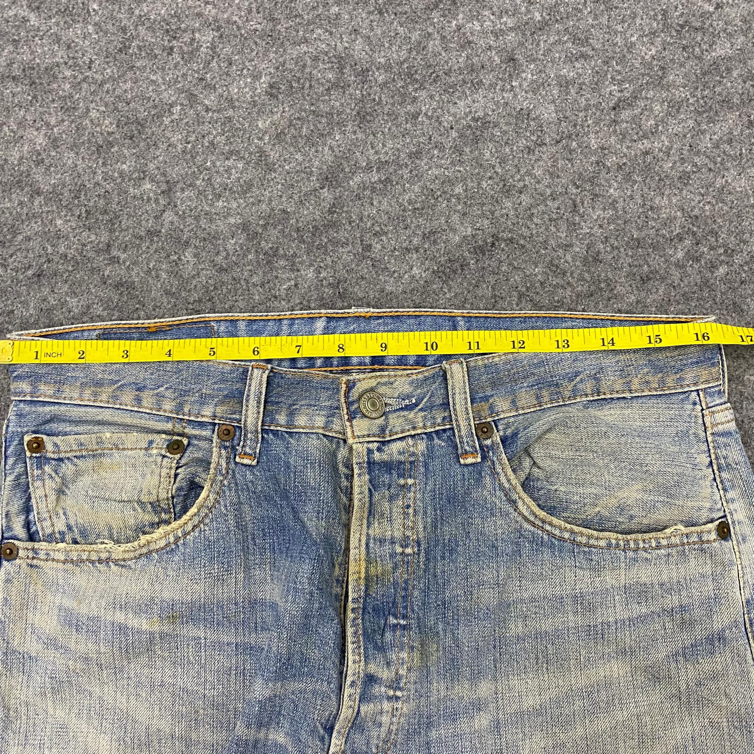 Levi's Vintage Levis 501 Distressed denim Kurt Cobain Style Size US 33 - 4 Thumbnail
