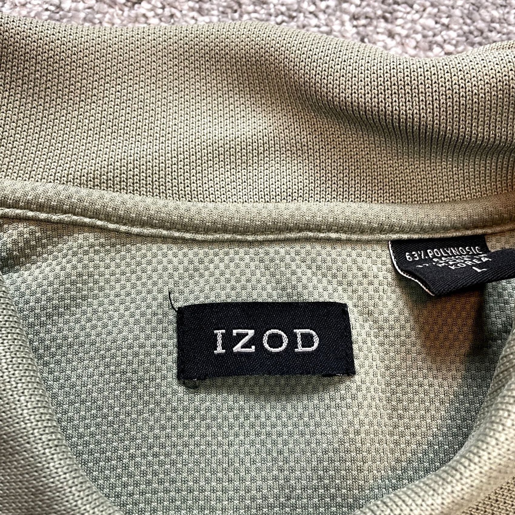 Izod IZOD Polo Shirt Mens L Light Green Collared Golf Rayon Stretch Casual Shirt Size US L / EU 52-54 / 3 - 3 Thumbnail