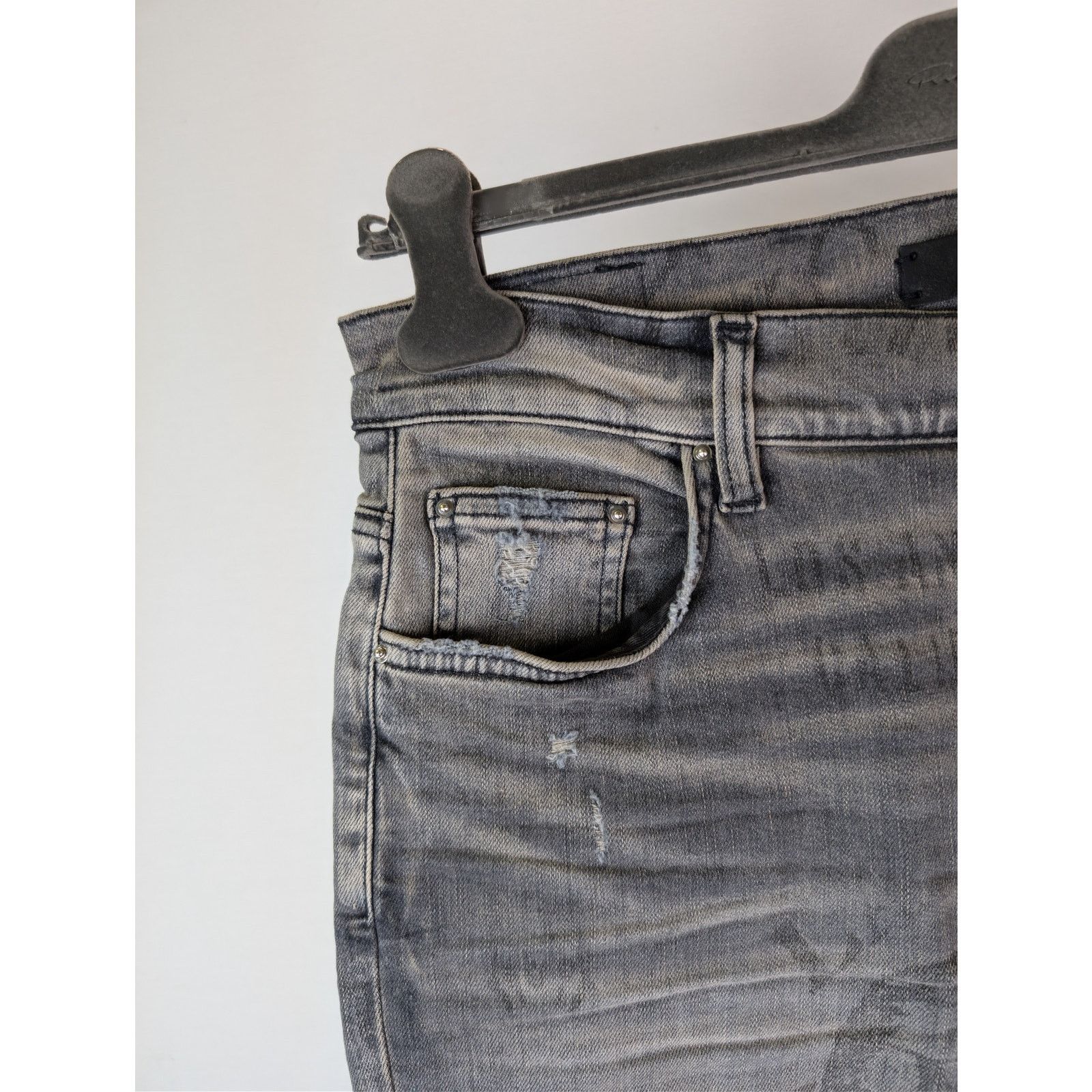 Amiri o1rshd1 Q:2 / Military Stencil Jean Denim Jeans in Grey 36 Size US 36 / EU 52 - 5 Thumbnail