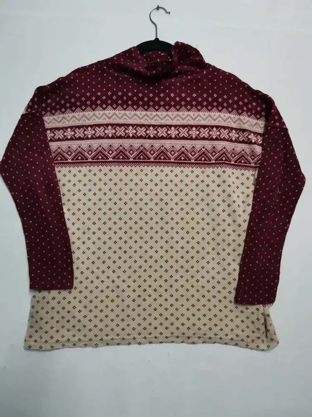 Japanese Brand Vintage Uniqlo Design Full Print Turtleneck Sweatshirt Size US L / EU 52-54 / 3 - 3 Thumbnail