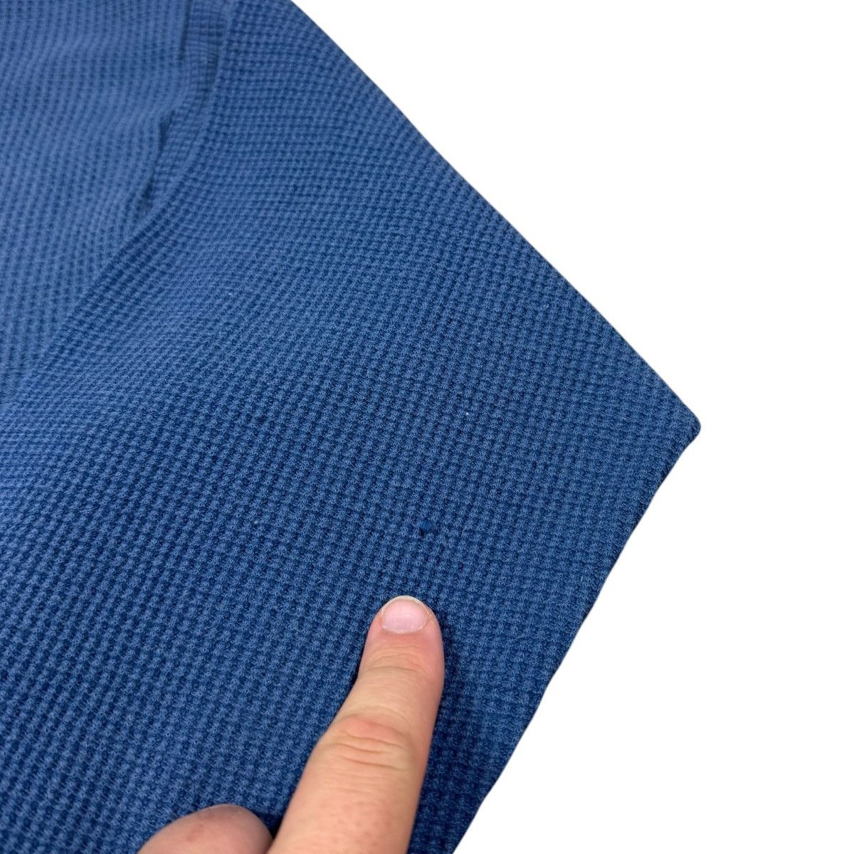 Vintage Vintage 70s 80s Handtex Blue Waffle Knit Long Sleeve Shirt L Size US L / EU 52-54 / 3 - 2 Thumbnail