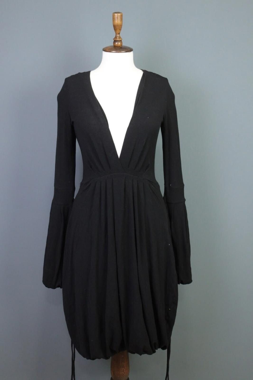 Dsquared2 Dsquared 2 Black Wool A-Line Style V-Neck Dress Size XS Size XS / US 0-2 / IT 36-38 - 1 Thumbnail