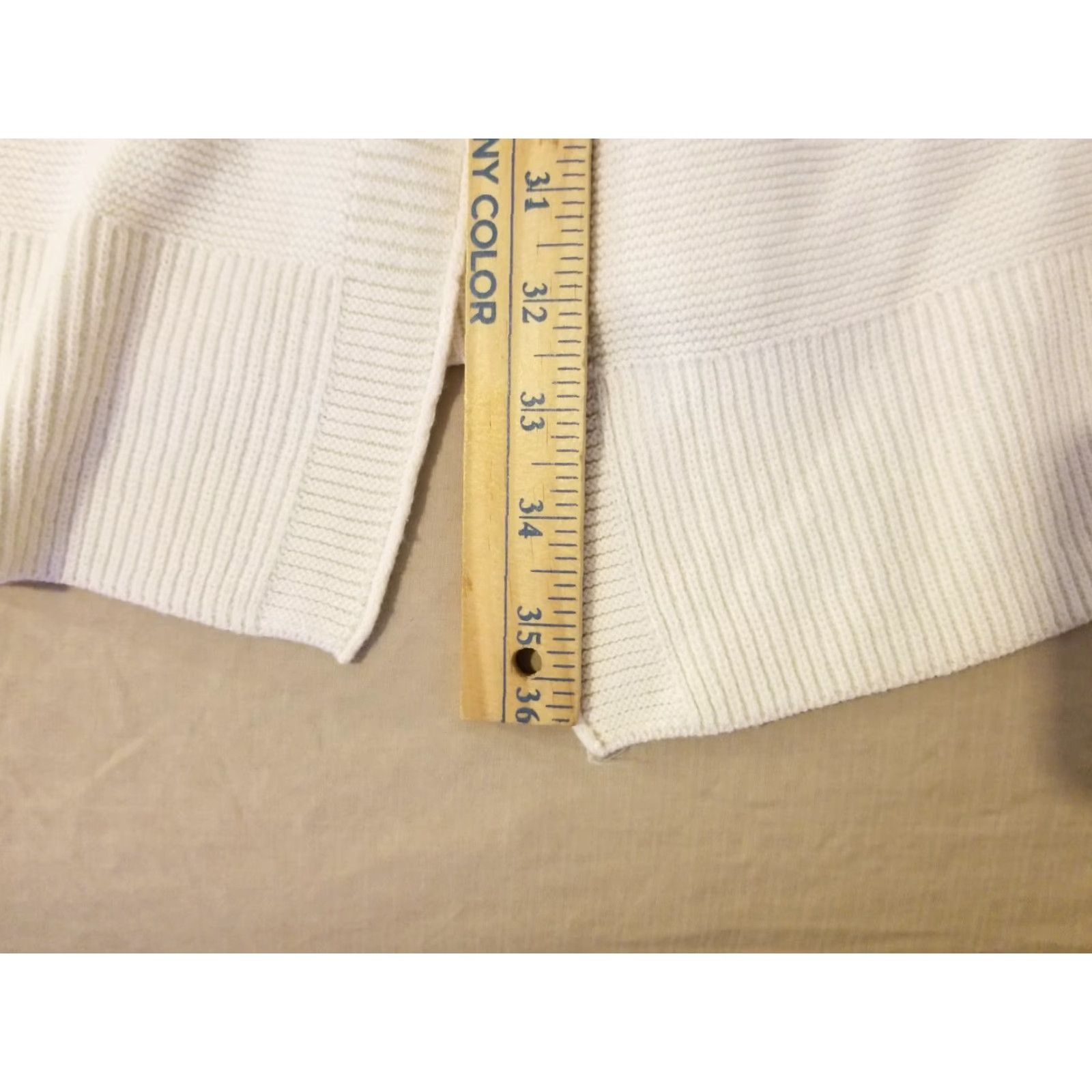 Talbots Womens Talbots Cardigan Sweater S Small Ivory Cotton Wool Jacket Cream Size S / US 4 / IT 40 - 5 Thumbnail