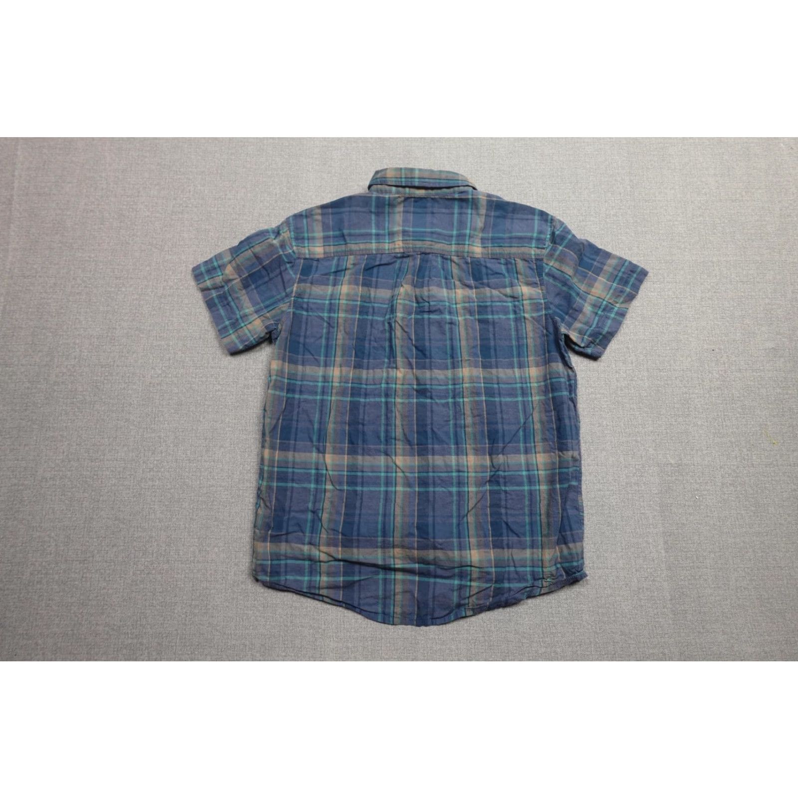 Prana VINTAGE? No. PrAna Shirt Mens Large Blue Plaid Short Sleeve Organic Cotton Casual Button Up Size US L / EU 52-54 / 3 - 4 Thumbnail