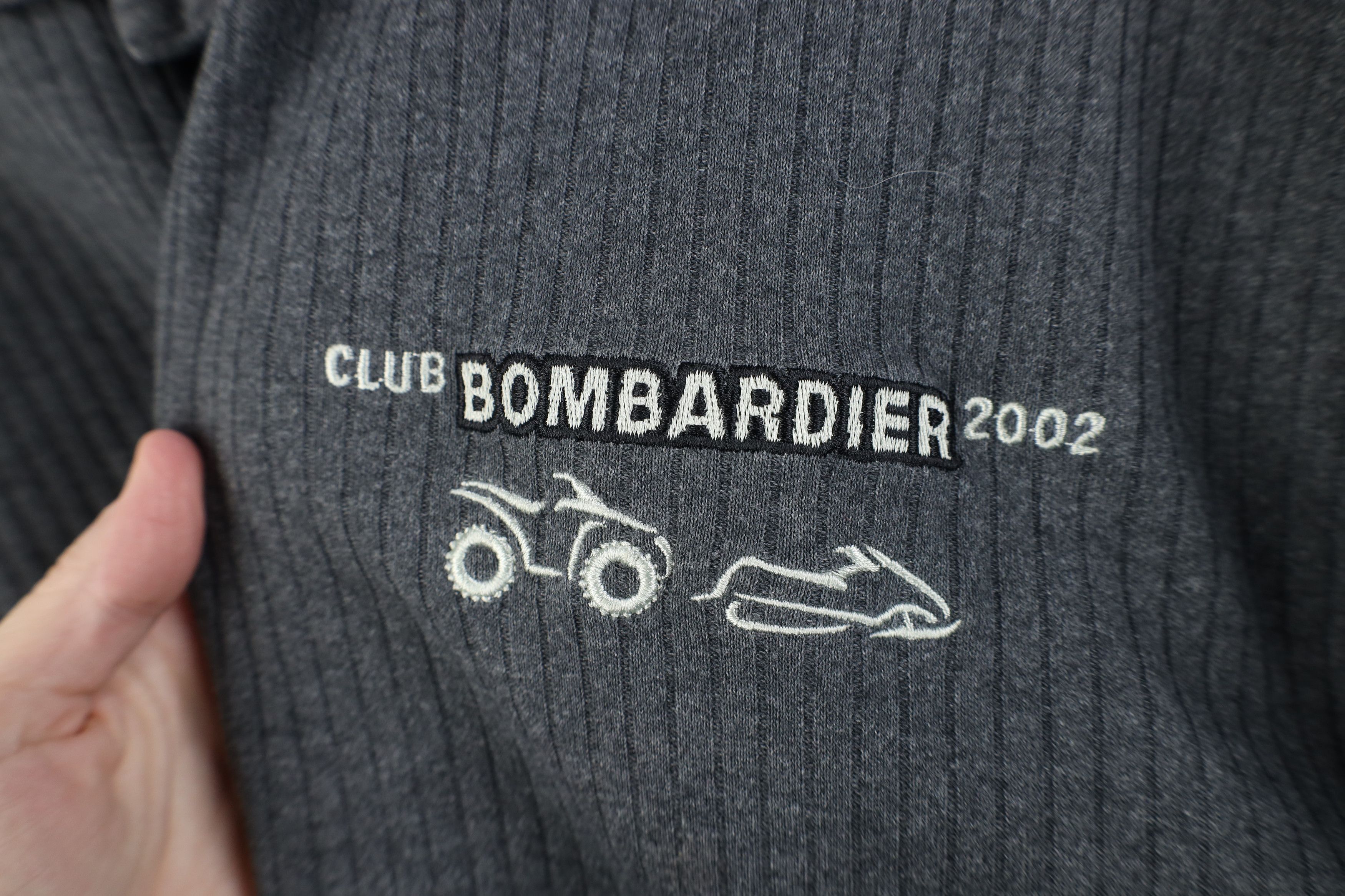 Vintage Vintage Y2K 2002 Ski Doo Bombardier Ribbed Polo Shirt Gray Size US XL / EU 56 / 4 - 5 Thumbnail