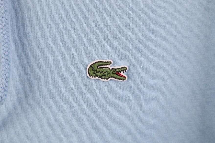 Lacoste Vintage Y2K Lacoste Logo Hoodie T-Shirt Carolina Blue Cotton Size US XL / EU 56 / 4 - 4 Thumbnail