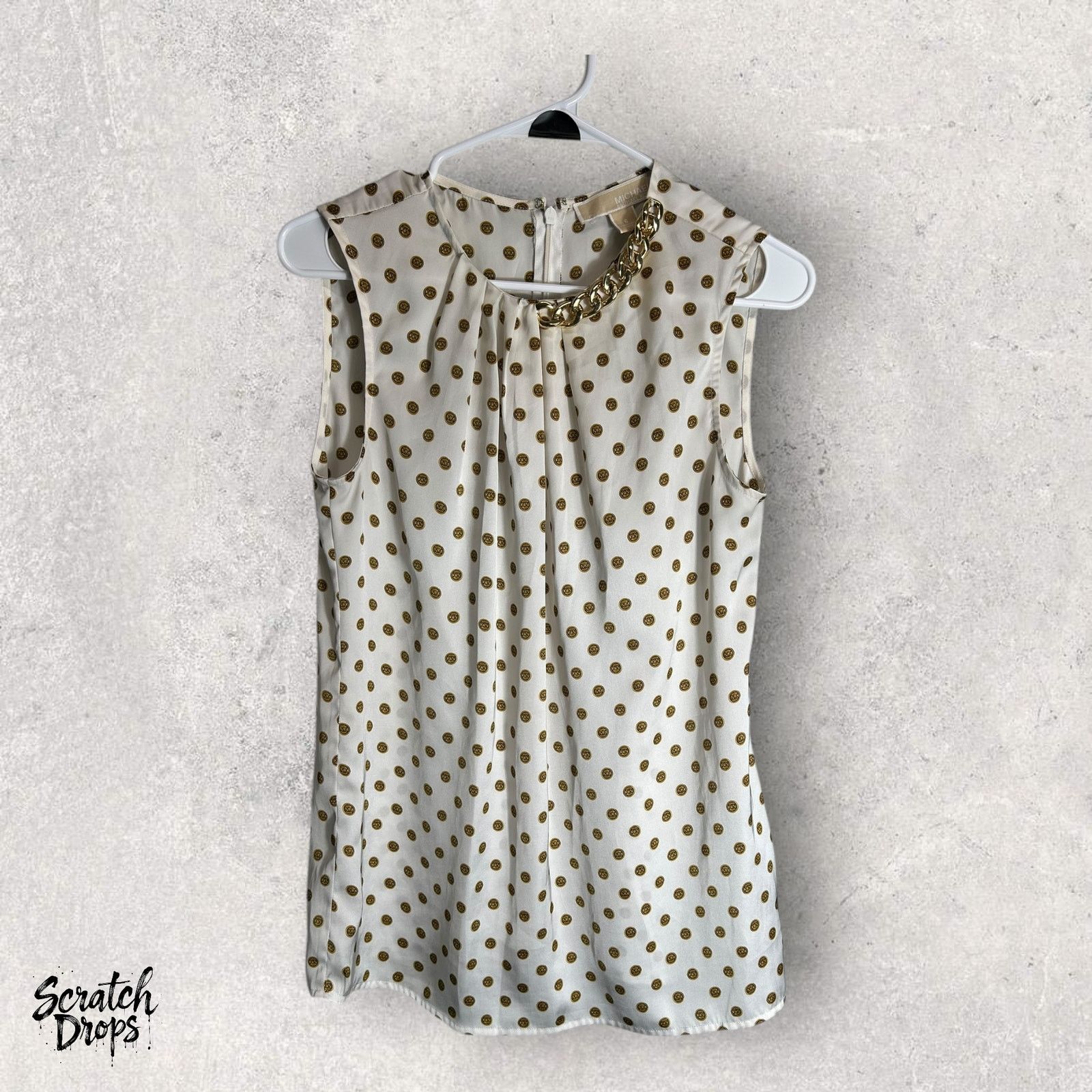 Michael Kors Michael Kors Women's Polka Dot Sleeveless Blouse Size 6 Gold Size M / US 6-8 / IT 42-44 - 1 Thumbnail