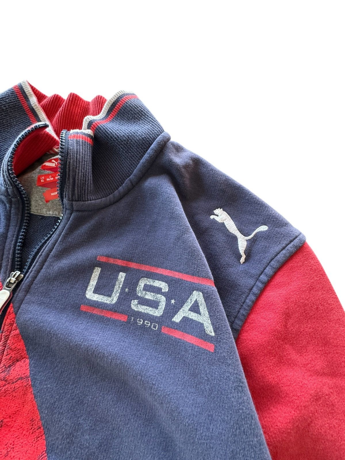 Puma Puma Boxy USA Retro 1990 Zip Up USA Patch Oversized Jacket Size US XL / EU 56 / 4 - 2 Thumbnail