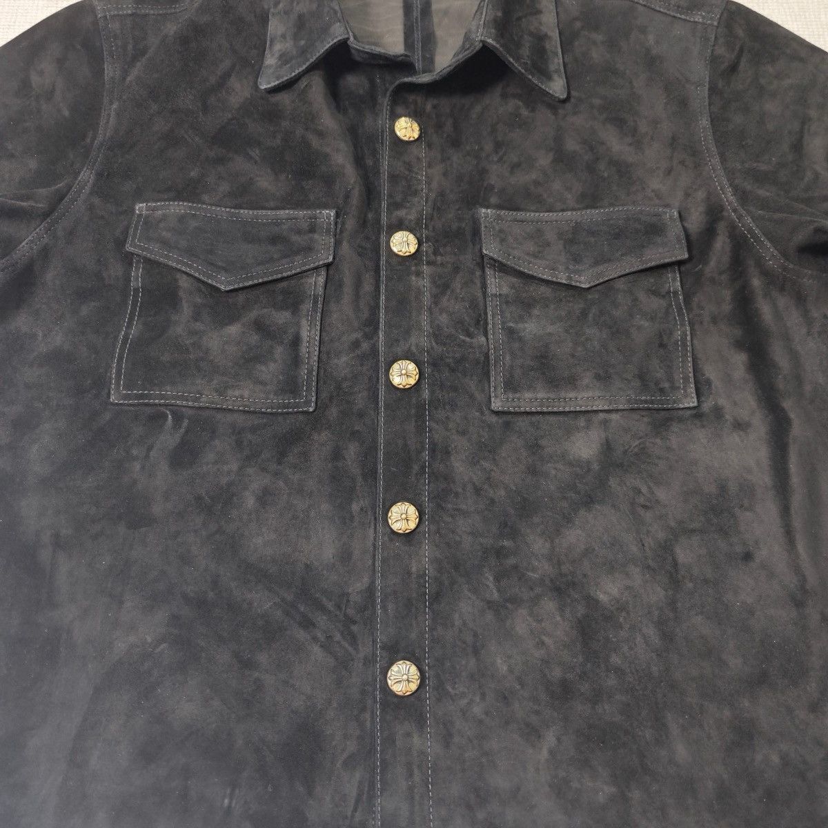Chrome Hearts Chrome Hearts Silver Button Leather Shirt Size US S / EU 44-46 / 1 - 2 Thumbnail