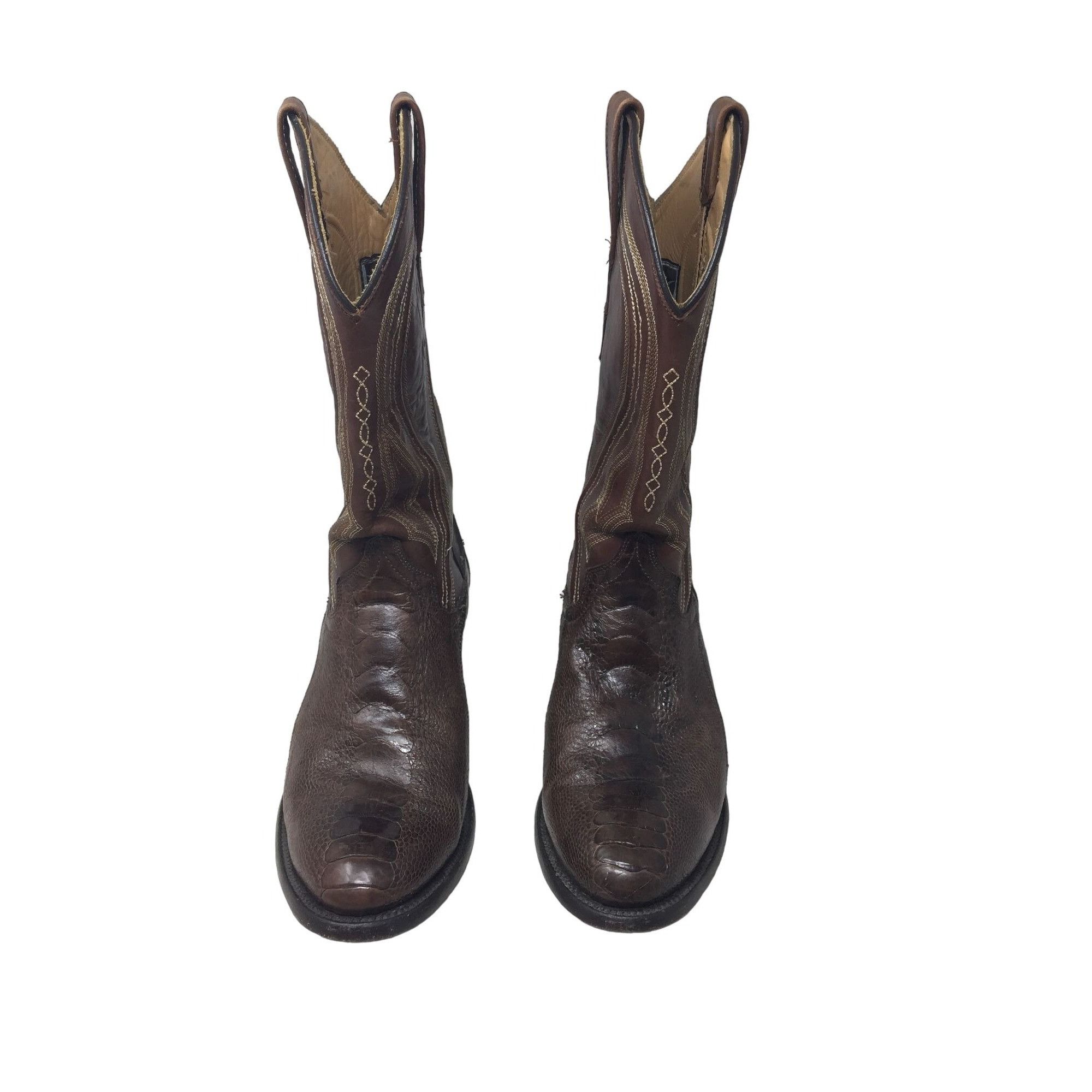 Other Vaccari Brown Snakeskin Leather Cowboy Boots USA 8 EE Size US 8 / EU 41 - 5 Thumbnail