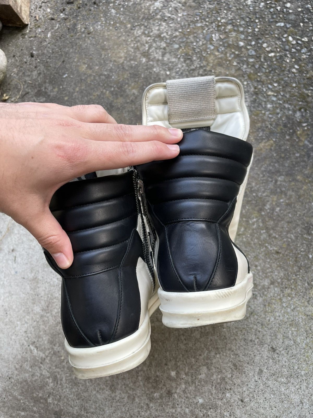 Rick Owens send offers! Reverse Oreo White Geobasket fits size 9/9.5 Size US 8.5 / EU 41-42 - 5 Thumbnail