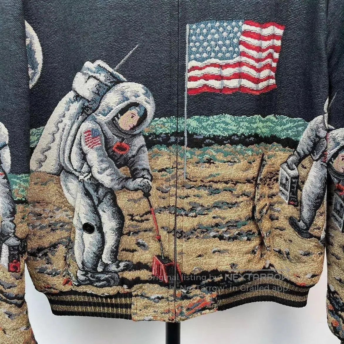 Yves Saint Laurent Astronaut & American Flag Embroidered Bomber Jacket. Size US M / EU 48-50 / 2 - 9 Thumbnail