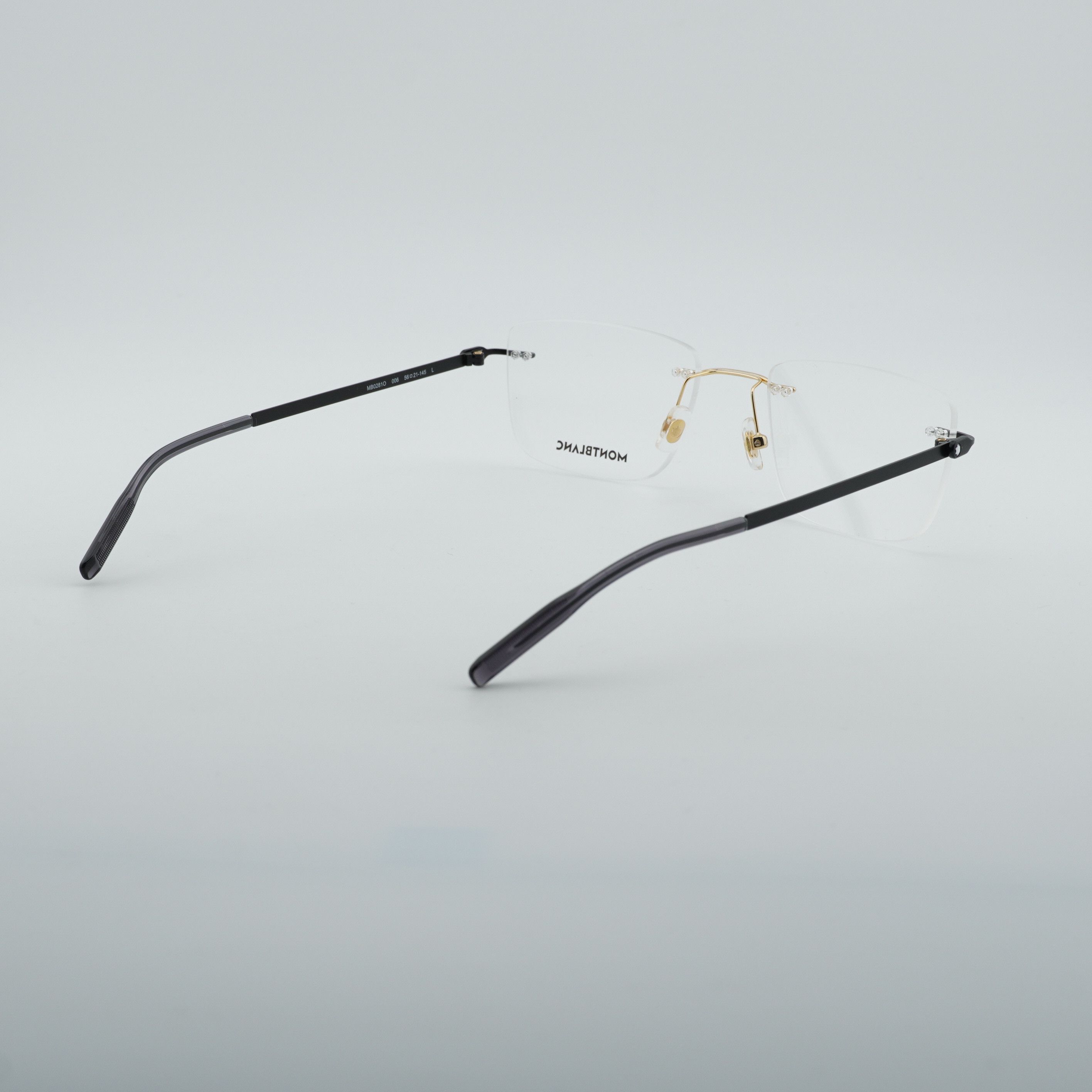 Montblanc Montblanc MB0281O 006 Eyeglasses Gold/Black 56mm Rectangle Size ONE SIZE - 10 Thumbnail