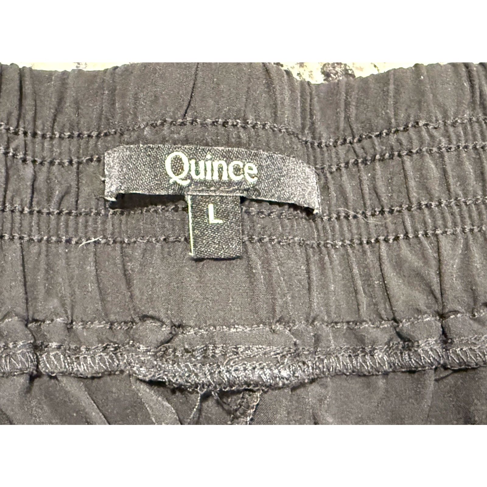 Quince Quince Performance Tech Wide Leg Pants Womens L Black Pull On Pleated Cropped 28 Inseam 23 In stretch Regular Modern City All Seasons Casual Size 36" / US 14 / IT 50 - 4 Thumbnail