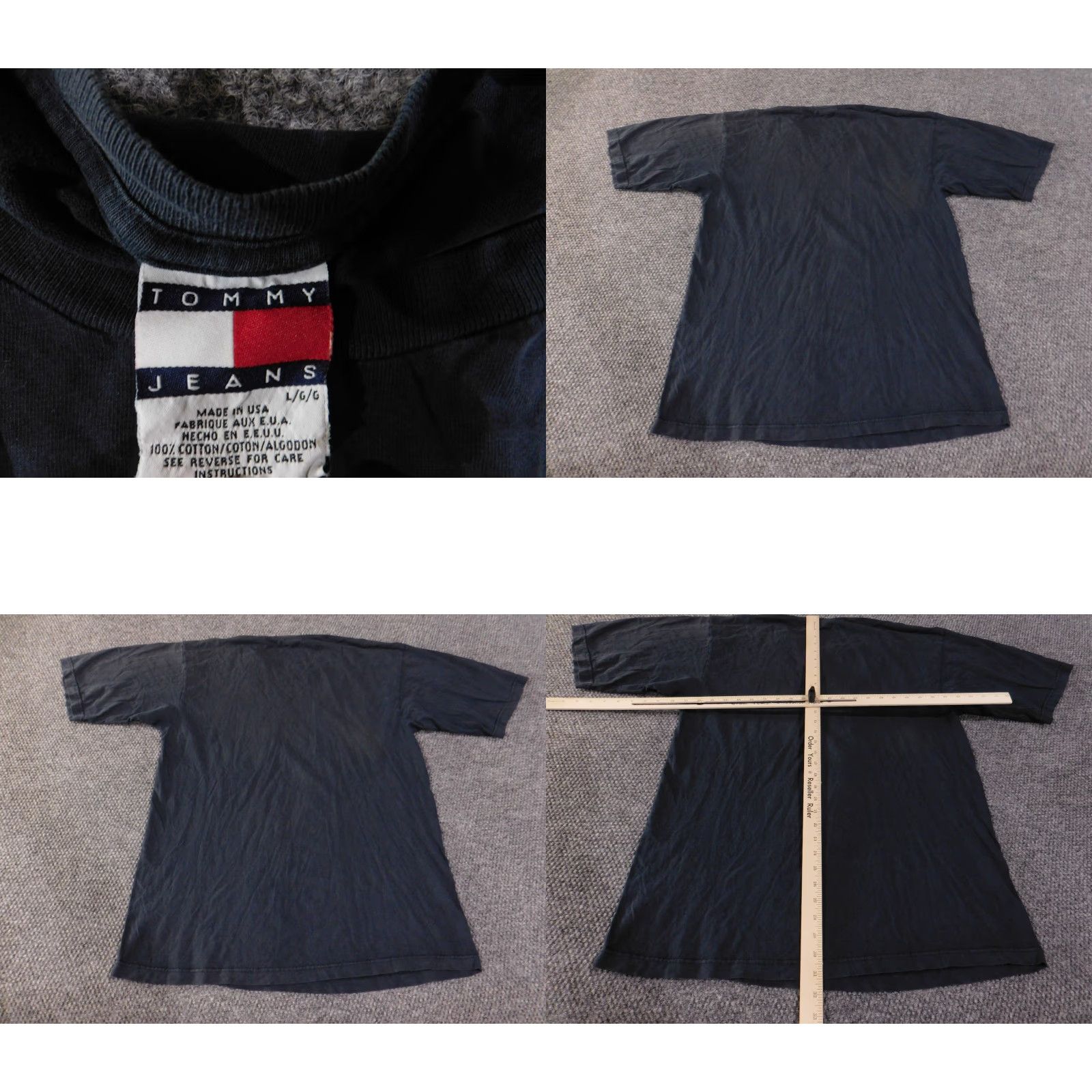 Tommy Hilfiger VINTAGE Tommy Hilfiger Tommy Jeans T Shirt Mens L Black USA Flag Graphic 90s Made In Mexico Size US L / EU 52-54 / 3 - 8 Thumbnail