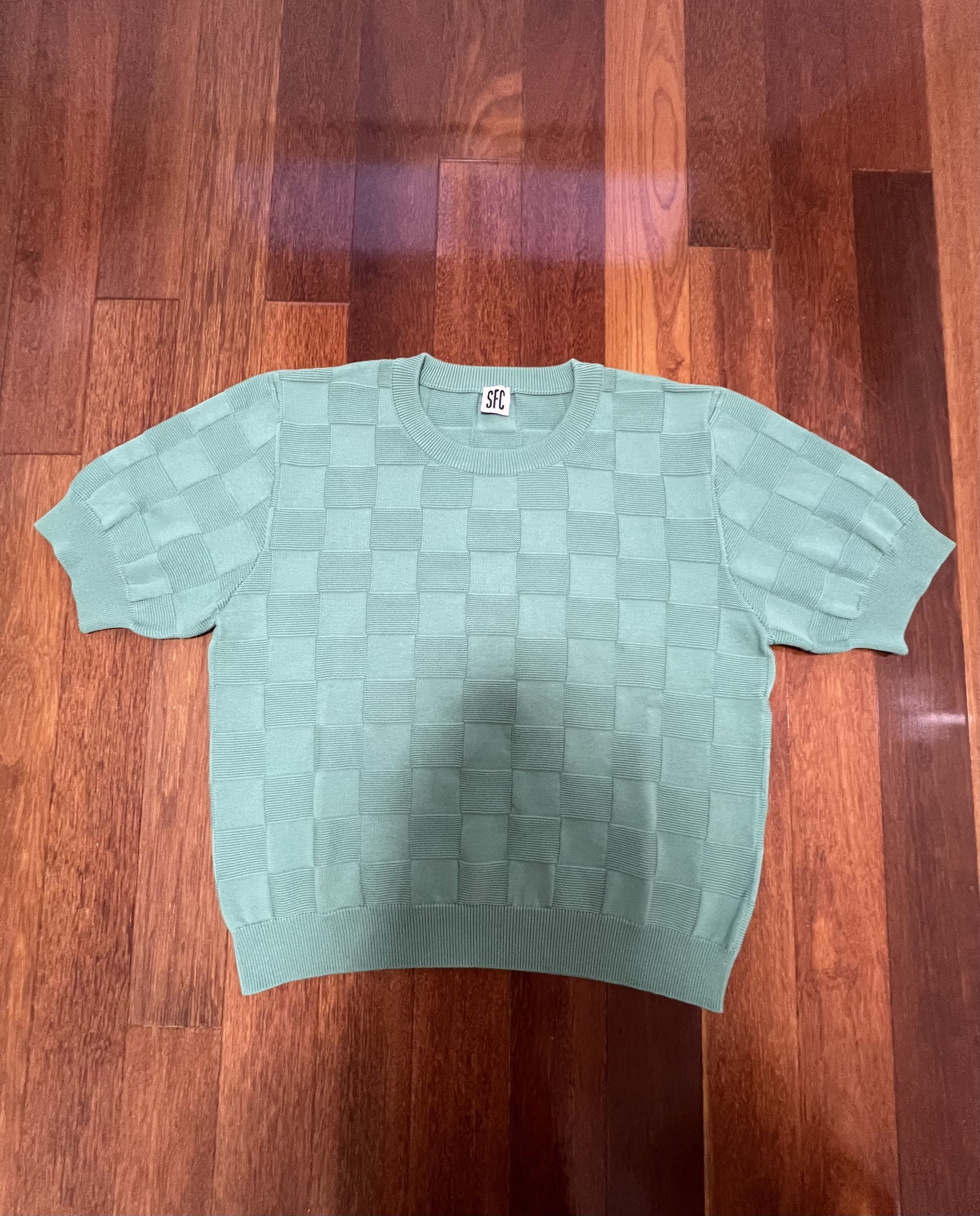Scott Fraser Collection 💚 Scott Fraser Collection Jade Checker Chet Baker Knit NEW Size US L / EU 52-54 / 3 - 7 Thumbnail