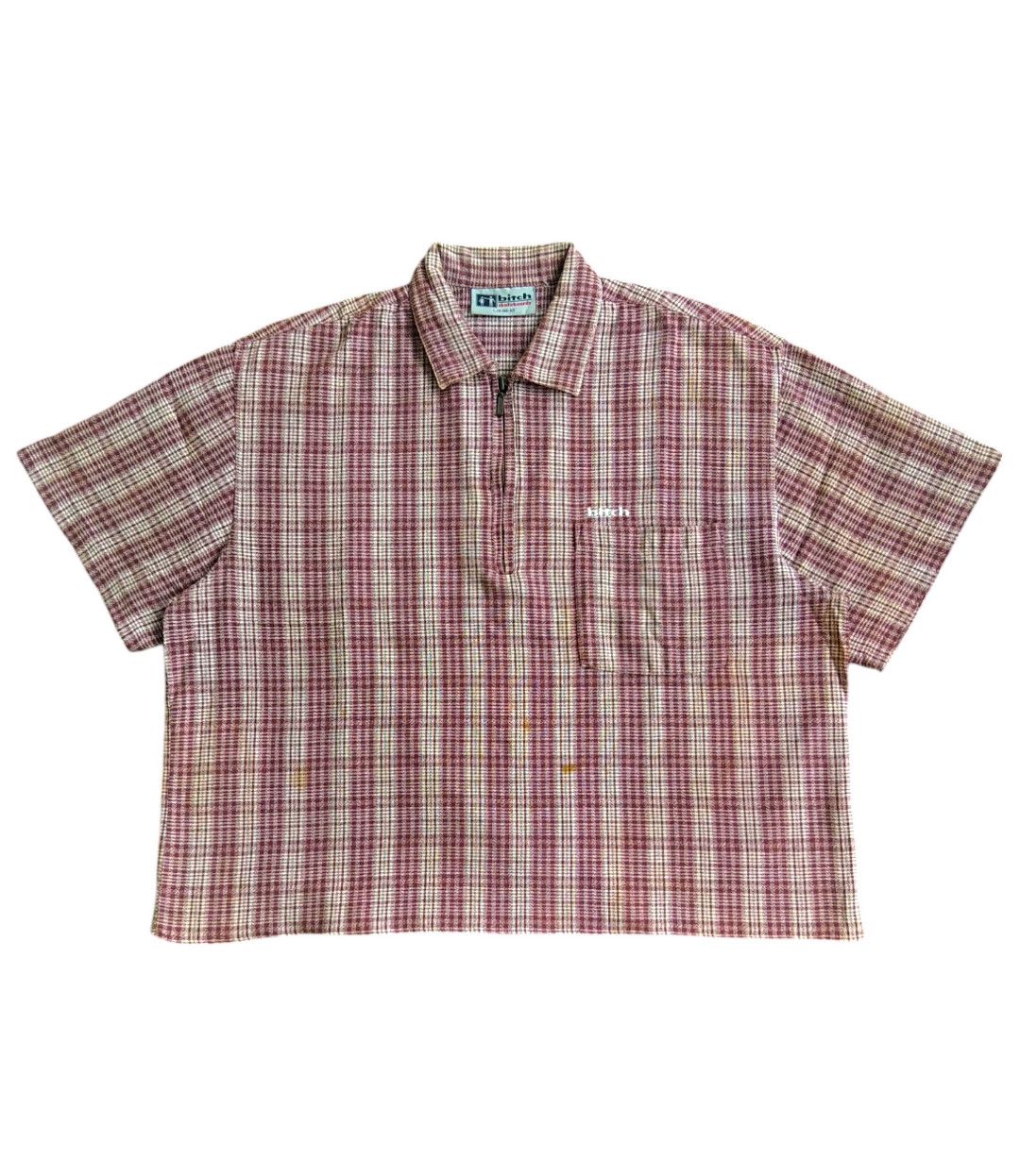Girl Skateboards × Vintage VTG 90s Bitch Skateboard Half Zip Croped Boxy Shirt Size US L / EU 52-54 / 3 - 1 Thumbnail